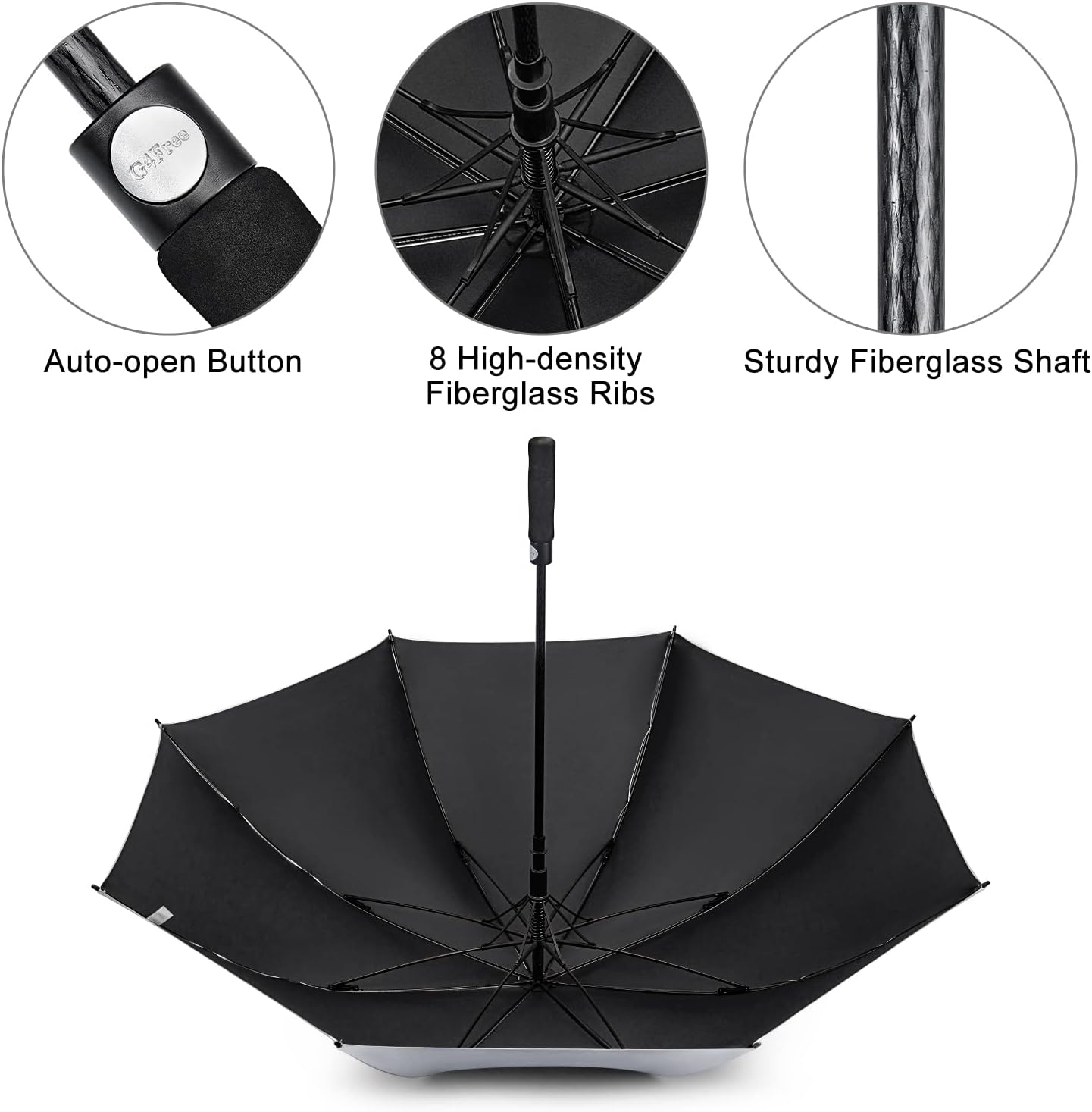 G4Free - G4Free 54/62 Inch Windproof UV Protection Extra Large Auto Stick Long Umbrella -TN21A012C-TN23A187C-TN21A012A-TN23A187A-TN21A012B