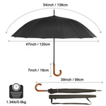 G4Free - G4Free 54 Inch 16 Ribs Large Windproof Umbrella for 2 Persons -NT22A136A-NT22A136B-NT22A136C