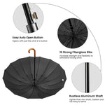G4Free - G4Free 54 Inch 16 Ribs Large Windproof Umbrella for 2 Persons -NT22A136A-NT22A136B-NT22A136C