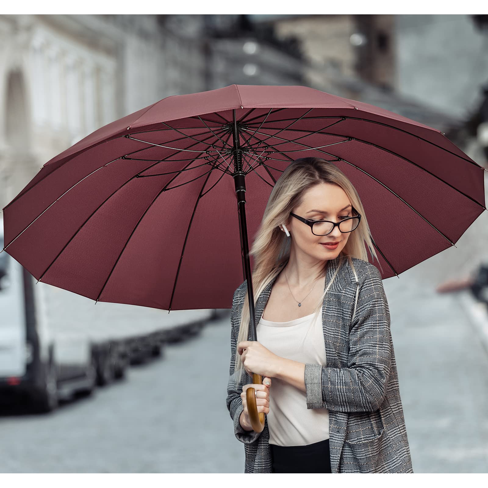 G4Free - G4Free 54 Inch 16 Ribs Large Windproof Umbrella for 2 Persons -NT22A136A-NT22A136B-NT22A136C