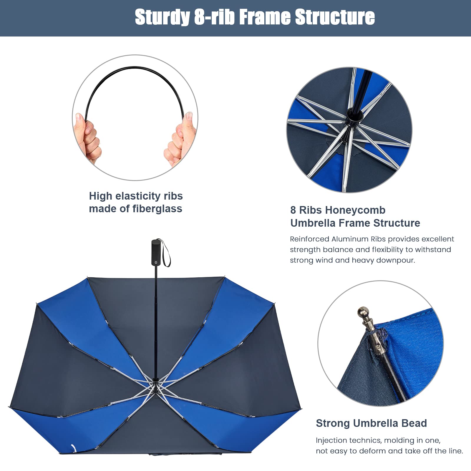 G4Free - G4Free 54 Inch Large Golf Umbrella -TN22A131B-TN22A131C-TN22A131A-TN22A131D