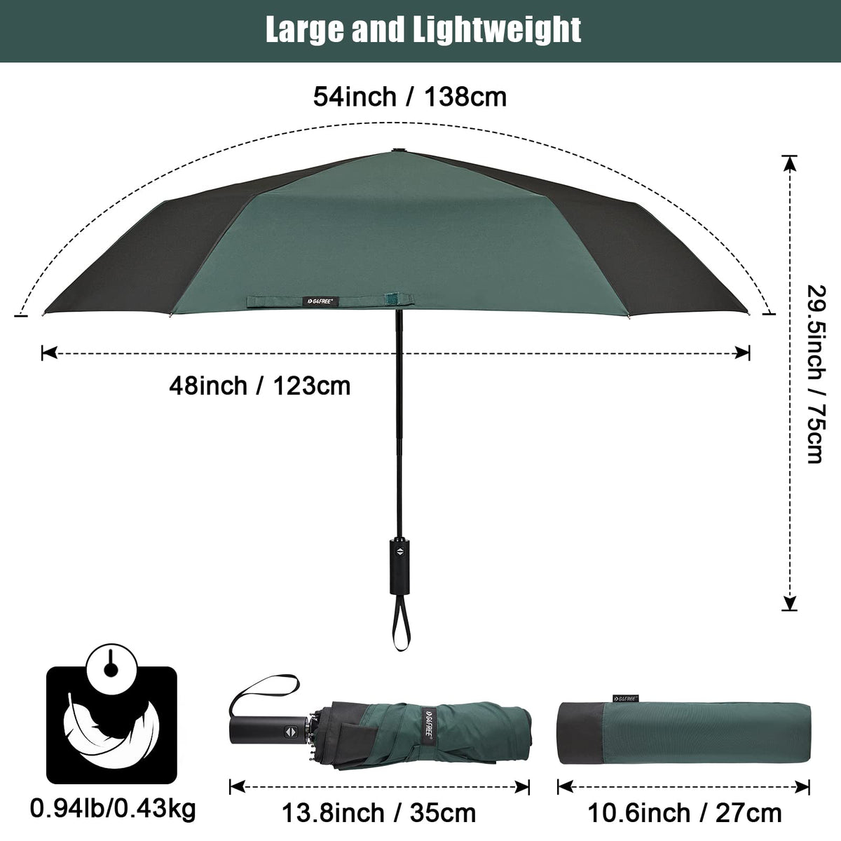 G4Free - G4Free 54 Inch Large Golf Umbrella -TN22A131B-TN22A131C-TN22A131A-TN22A131D