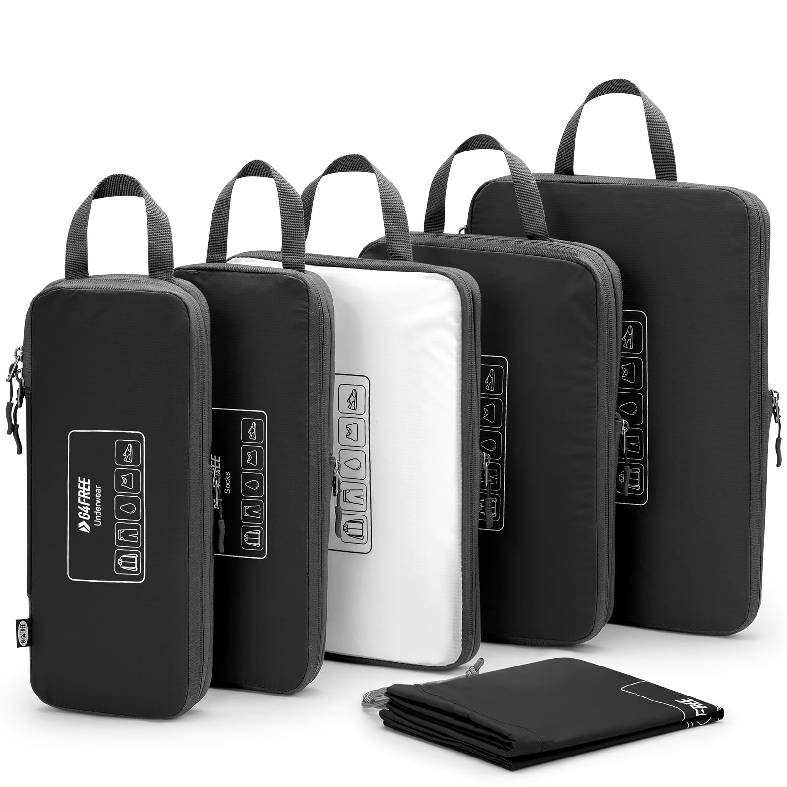 G4Free - G4Free 6 Set Compression Packing Cube -TN23B210A-TN23B210D-TN23B210C-TN23B210B