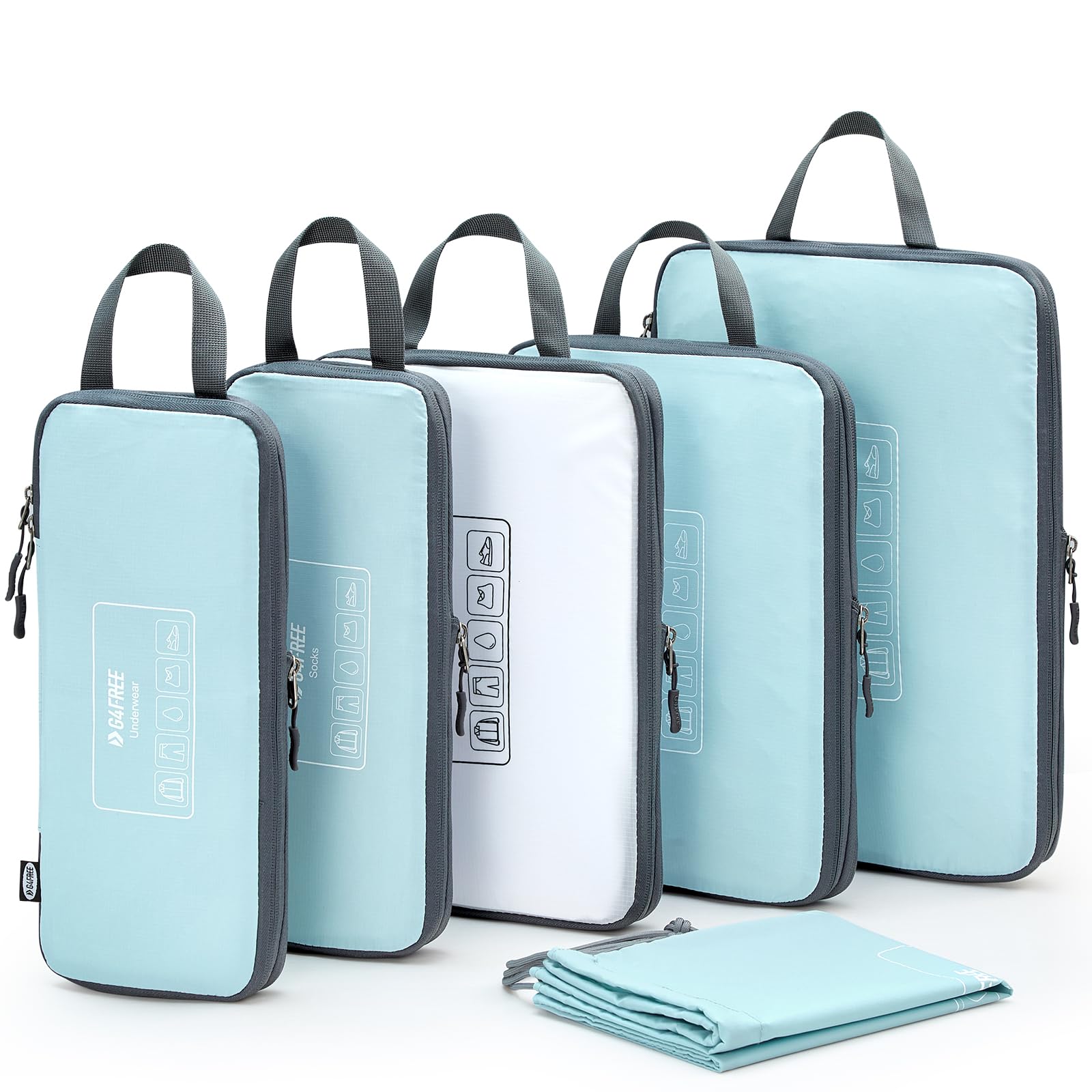 G4Free - G4Free 6 Set Compression Packing Cube -TN23B210A-TN23B210D-TN23B210C-TN23B210B