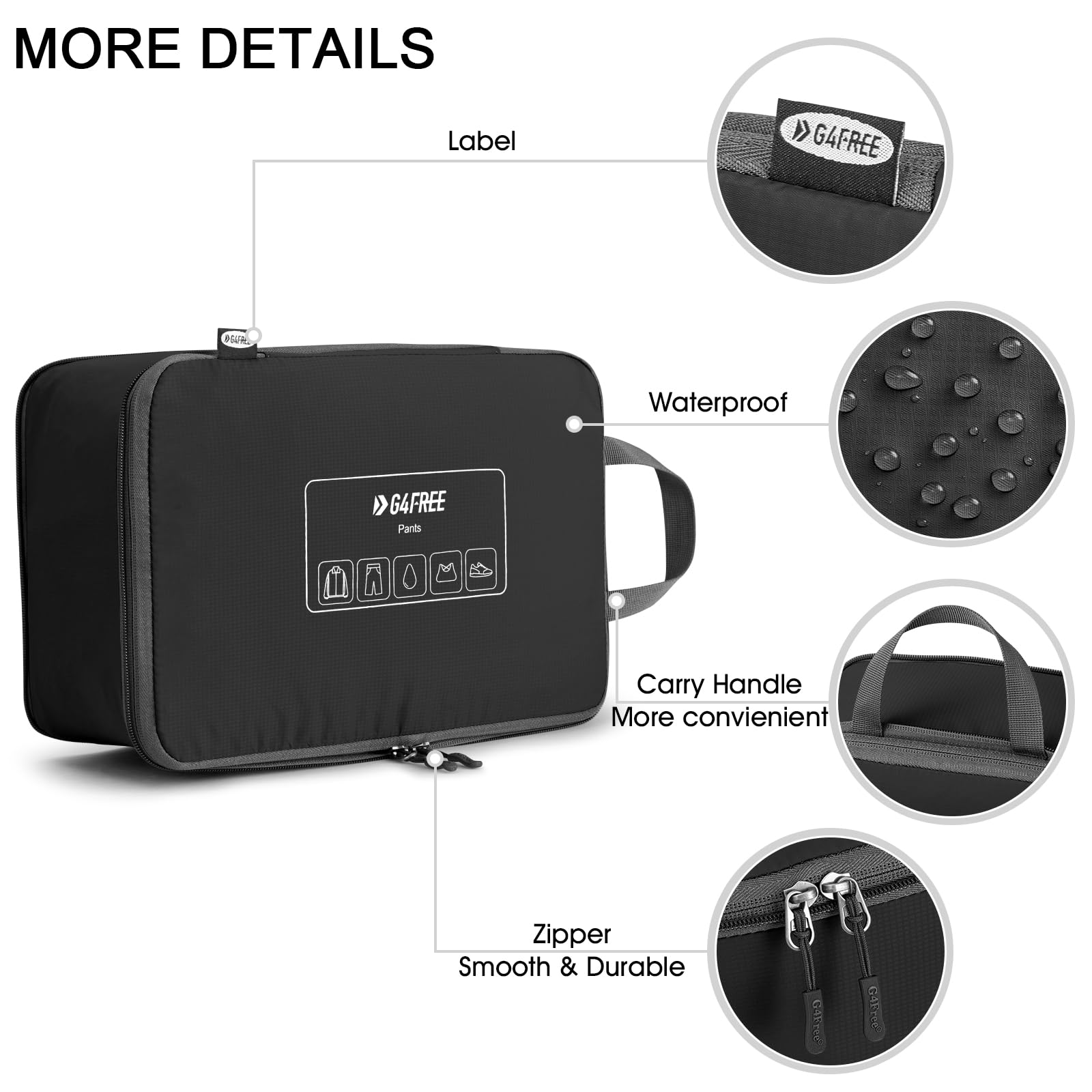 G4Free - G4Free 6 Set Compression Packing Cube -TN23B210A-TN23B210D-TN23B210C-TN23B210B