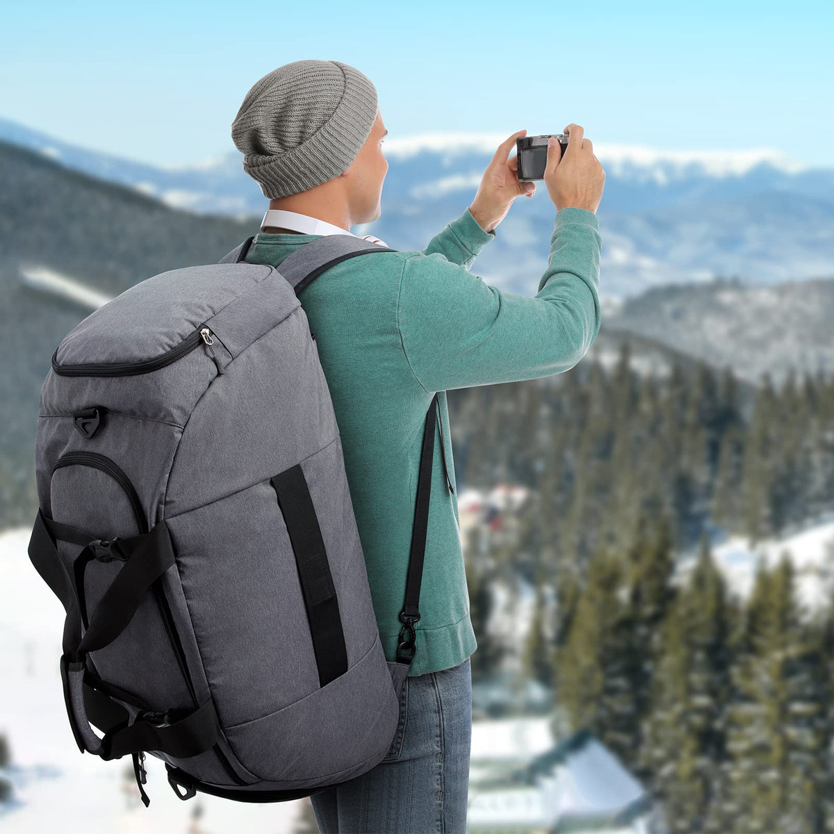 G4Free - G4Free 70L Large 3-Way Duffle Backpack Gym Bag with Shoe Compartment -TN22B134C-TN22B134B-TN22B134A