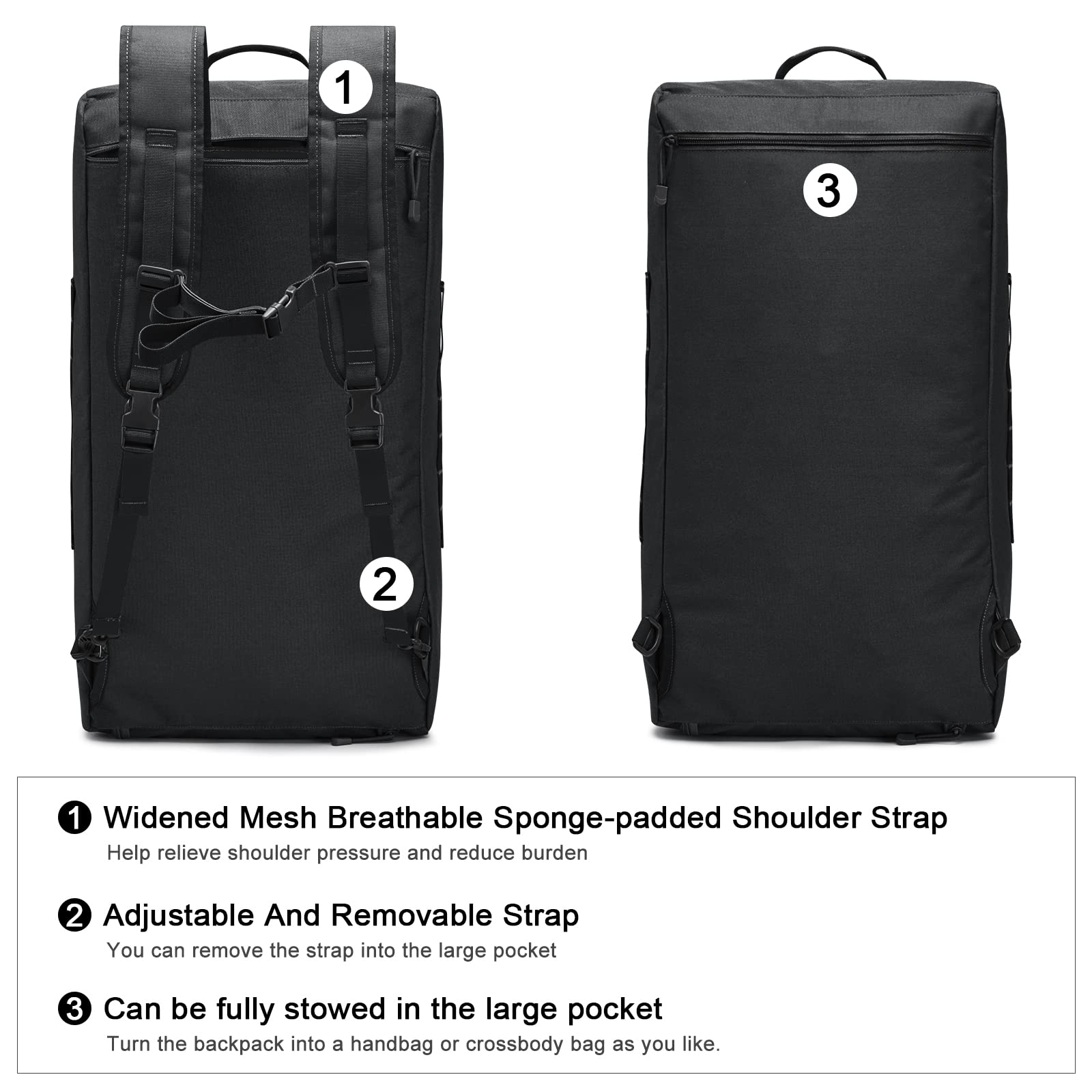 G4Free - G4Free 70L Large Duffle Bag Men Sports Gym Backpack -TN22B146B-TN22B146A