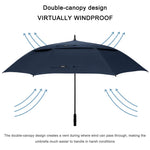 G4Free - G4Free 72 Inch Huge Double Canopy Vented Windproof Stick Umbrellas -D02V716A-D02V716C-D02V716B