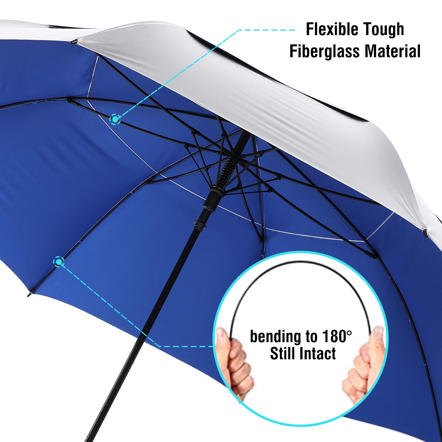 G4Free - G4Free 72 Inch Oversized Vented Double Canopy Umbrella for Family -D02V757A-D02V757B-D02V757E-D02V757C