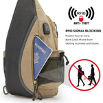 G4Free - G4Free Anti-Theft Canvas Sling Bag with USB Port -TN22B159C-TN22B159A-TN22B159D-TN22B159B-TN22B159F