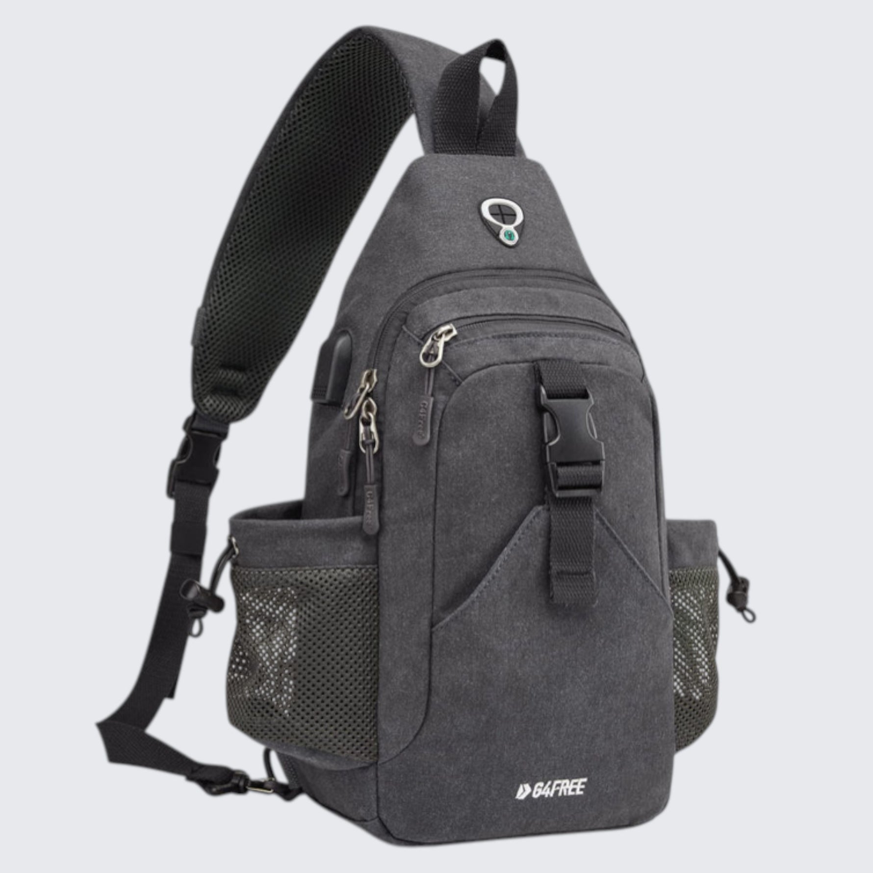 G4Free - G4Free Anti-Theft Canvas Sling Bag with USB Port -TN22B159C-TN22B159A-TN22B159D-TN22B159B-TN22B159F