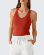 G4Free - G4Free BareFeel Racerback Tank Top with Removable Padded Bra -GF26L896A001A-S-GF26L896A001B-M-GF26L896A001C-L-GF26L896A001D-XL-GF26L896A001E-XXL