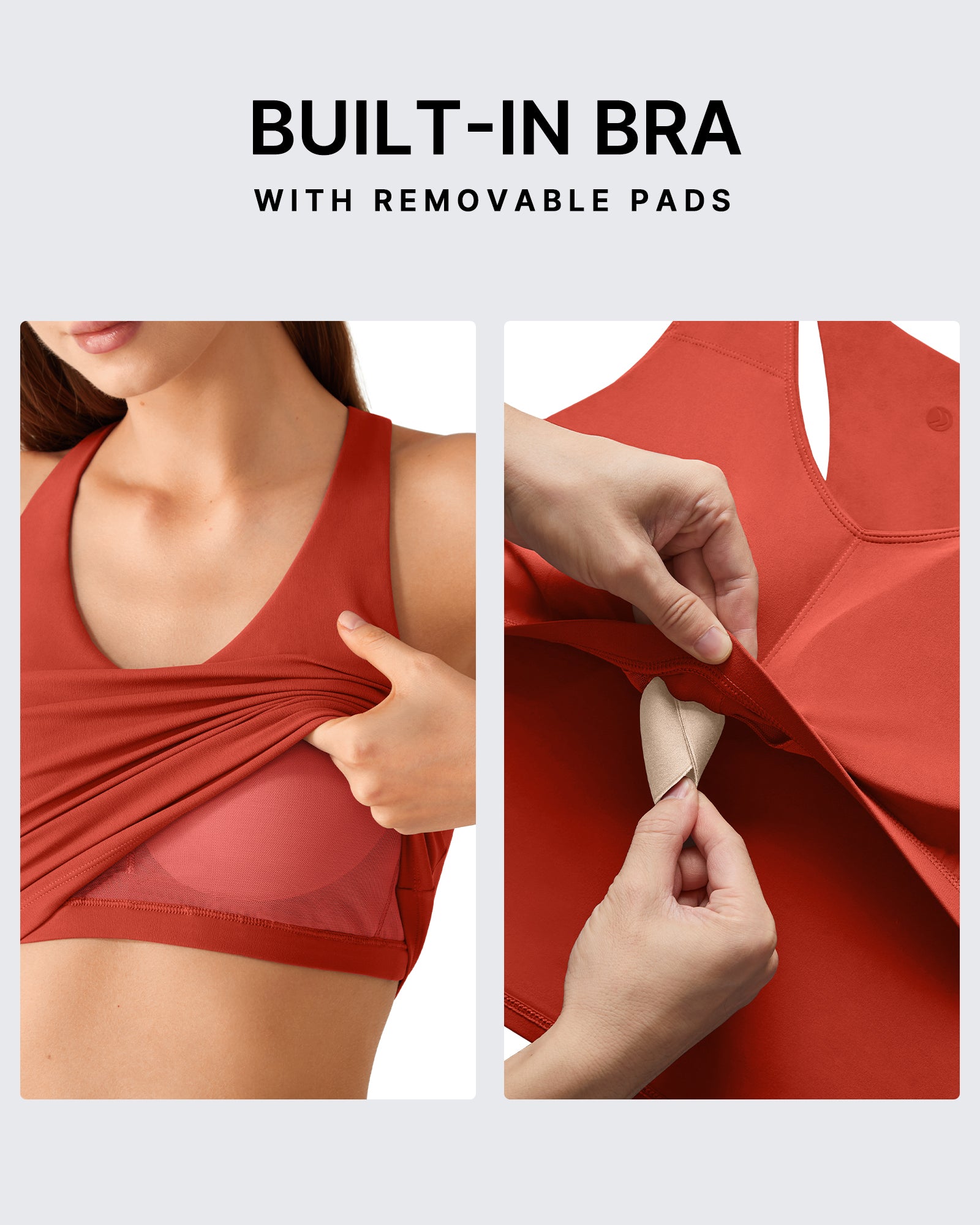 G4Free - G4Free BareFeel Racerback Tank Top with Removable Padded Bra -GF26L896A001A-S-GF26L896A001B-M-GF26L896A001C-L-GF26L896A001D-XL-GF26L896A001E-XXL