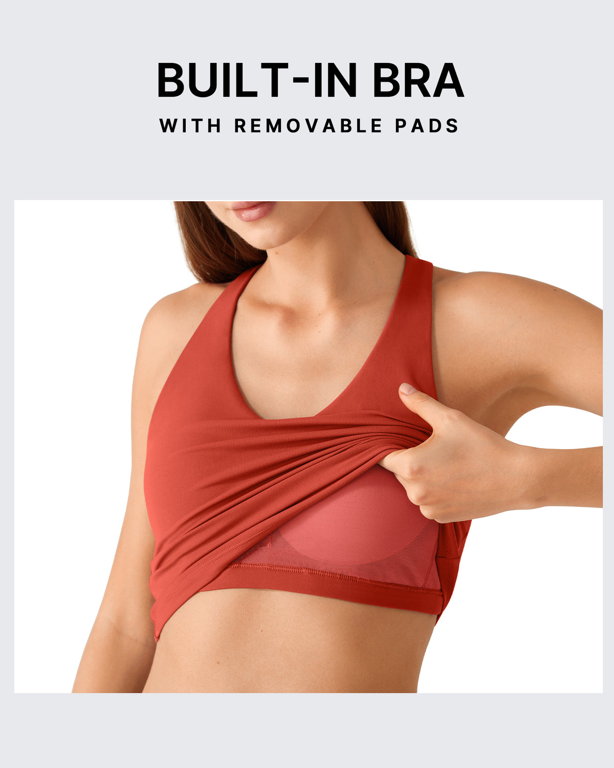 G4Free - G4Free BareFeel Racerback Tank Top with Removable Padded Bra -GF26L896A001A-S-GF26L896A001B-M-GF26L896A001C-L-GF26L896A001D-XL-GF26L896A001E-XXL