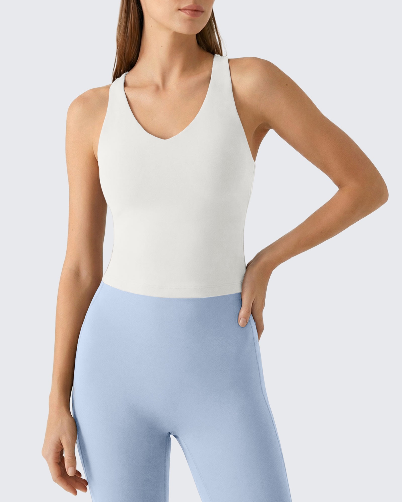 G4Free - G4Free BareFeel Racerback Tank Top with Removable Padded Bra -GF26L896A001A-S-GF26L896A001B-M-GF26L896A001C-L-GF26L896A001D-XL-GF26L896A001E-XXL