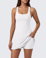 G4Free - G4Free BareFeel Racerback Tennis Dress with Built in Bra & Shorts -GF26V999A001A-S-GF26V999A001B-M-GF26V999A001C-L-GF26V999A001D-XL-GF26V999A001F-XS