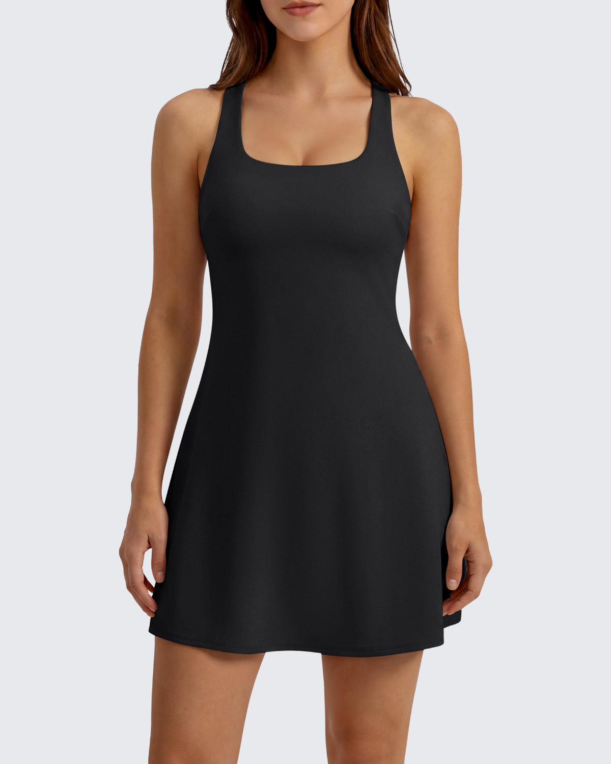 G4Free - G4Free BareFeel Racerback Tennis Dress with Built in Bra & Shorts -GF26V999A001A-S-GF26V999A001B-M-GF26V999A001C-L-GF26V999A001D-XL-GF26V999A001F-XS