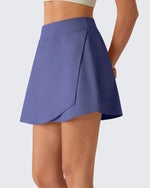 G4Free - G4Free BareFeel Wrap A-Line Tennis Skirt with Built-in Shorts & Pockets -GF26H883A001A-S-GF26H883A001B-M-GF26H883A001C-L-GF26H883A001D-XL-GF26H883A001E-XXL