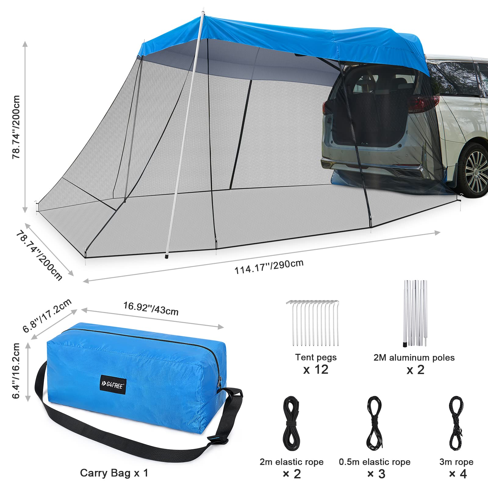 G4Free - G4Free Car Tent with Mosquito Net -YD21B002A-YD21B002B