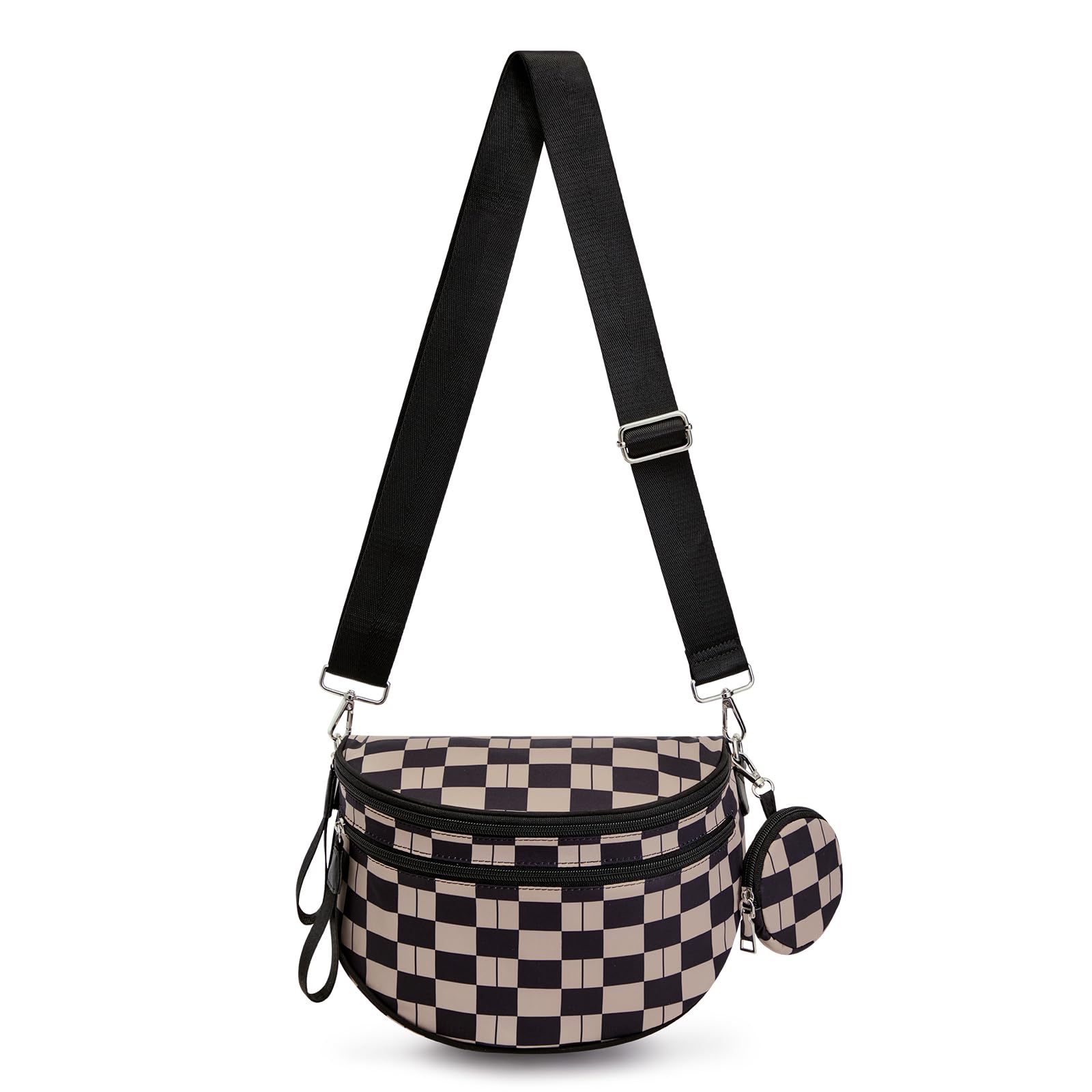 G4Free - G4Free Checkered Crossbody Bum Bag with Removable Pouch Lightweight -TN26B628A-TN26B628B-TN26B628C-TN26B628D-TN26B628E