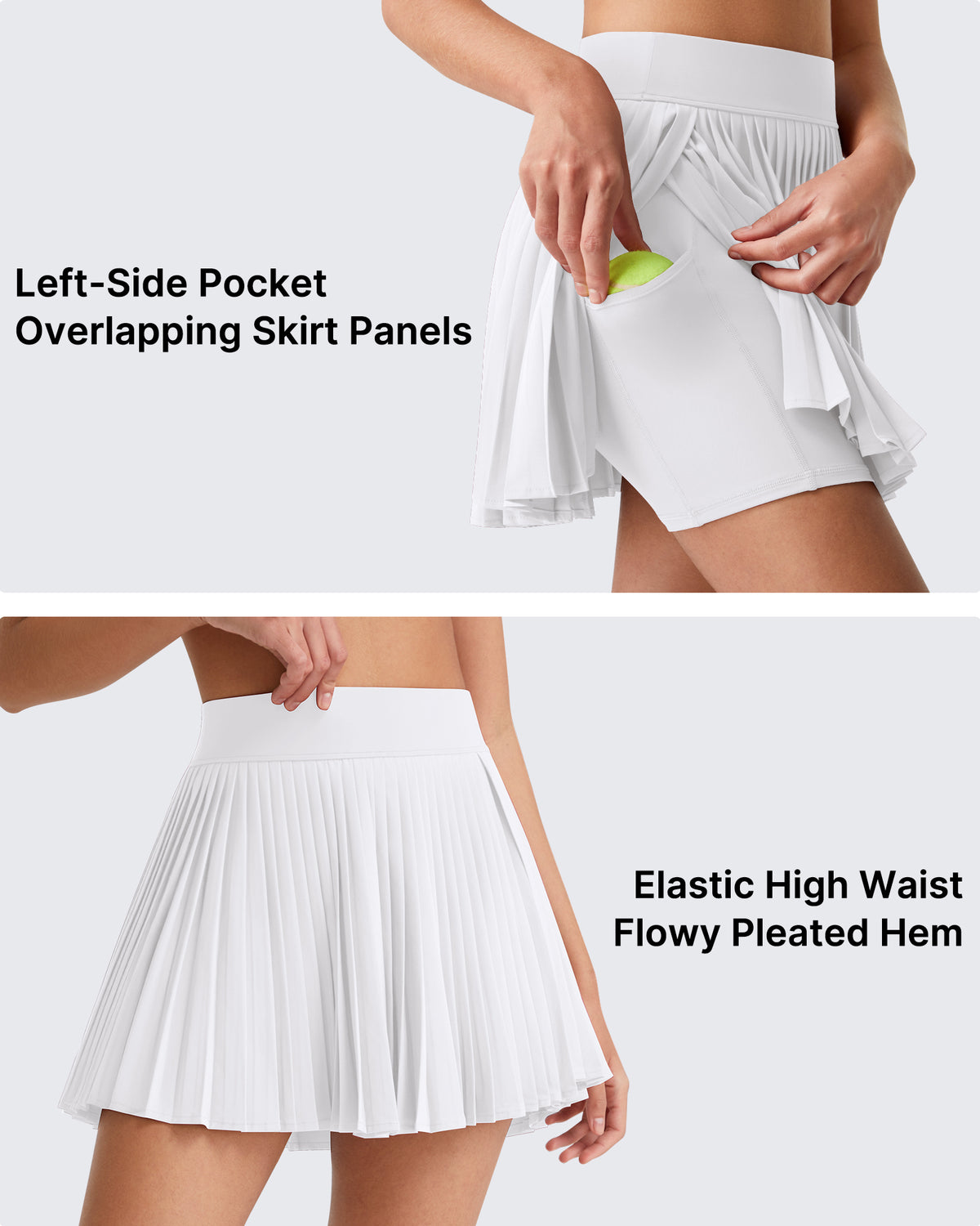 G4Free - G4Free Chillwhisp 14" Pleated Tennis Skirt with Inner Shorts Pocket -GF26H971A001A-S-GF26H971A001B-M-GF26H971A001C-L-GF26H971A001D-XL-GF26H971A001E-XXL