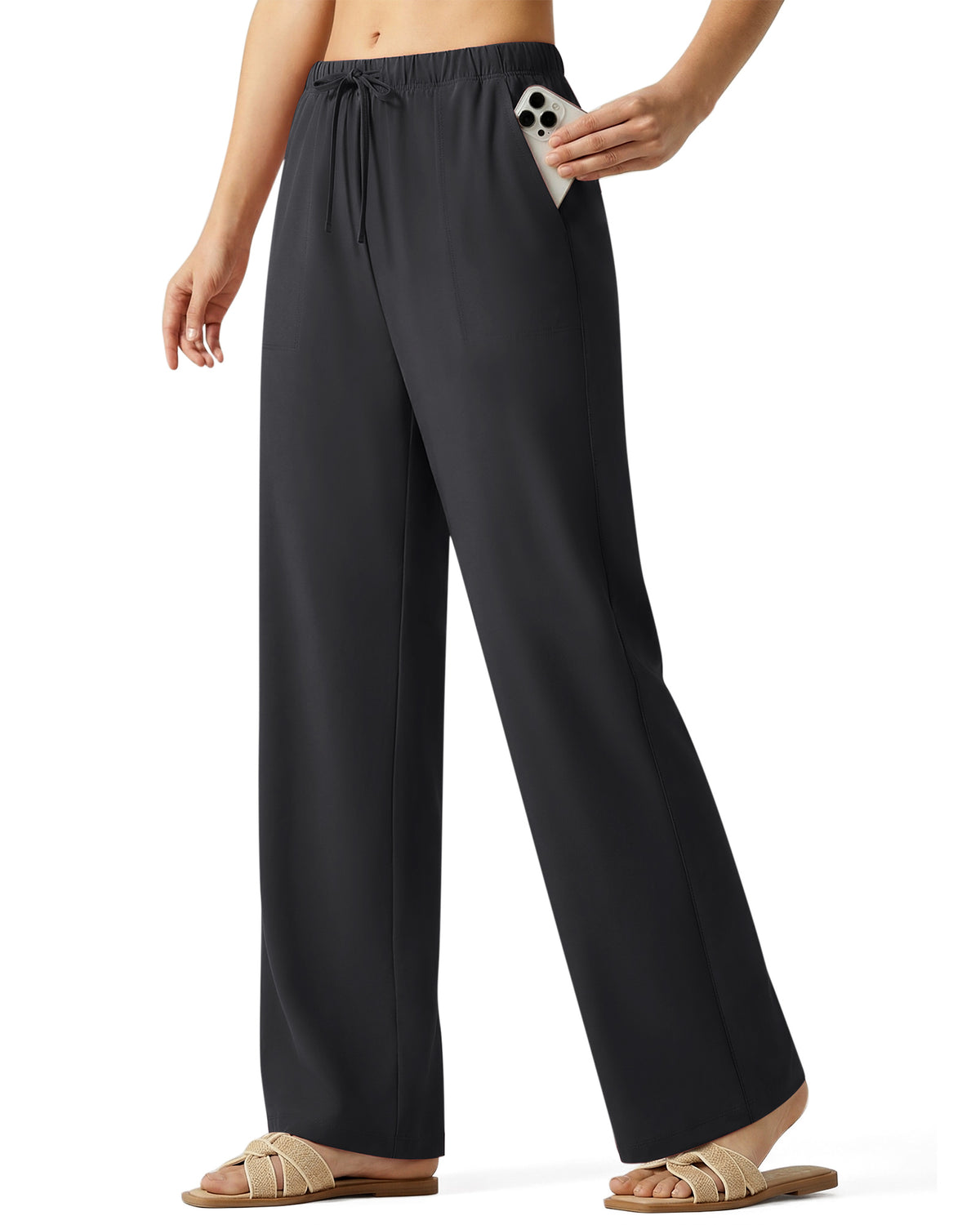 G4Free - G4Free Chillwhisp Drawstring Wide Leg Pants -GF26J874A001A-S-GF26J874A001B-M-GF26J874A001C-L-GF26J874A001D-XL-GF26J874A001E-XXL