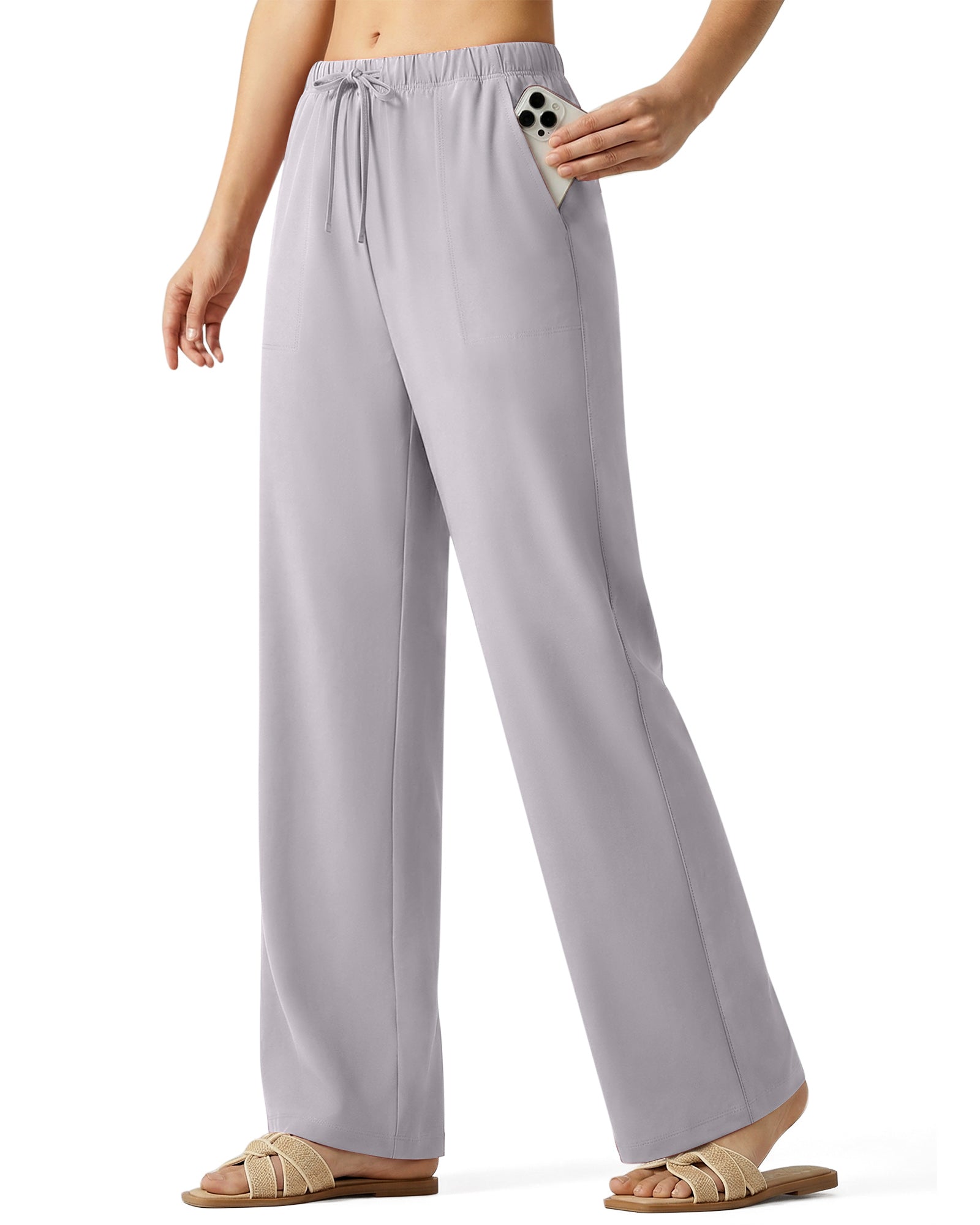 G4Free - G4Free Chillwhisp Drawstring Wide Leg Pants -GF26J874A001A-S-GF26J874A001B-M-GF26J874A001C-L-GF26J874A001D-XL-GF26J874A001E-XXL