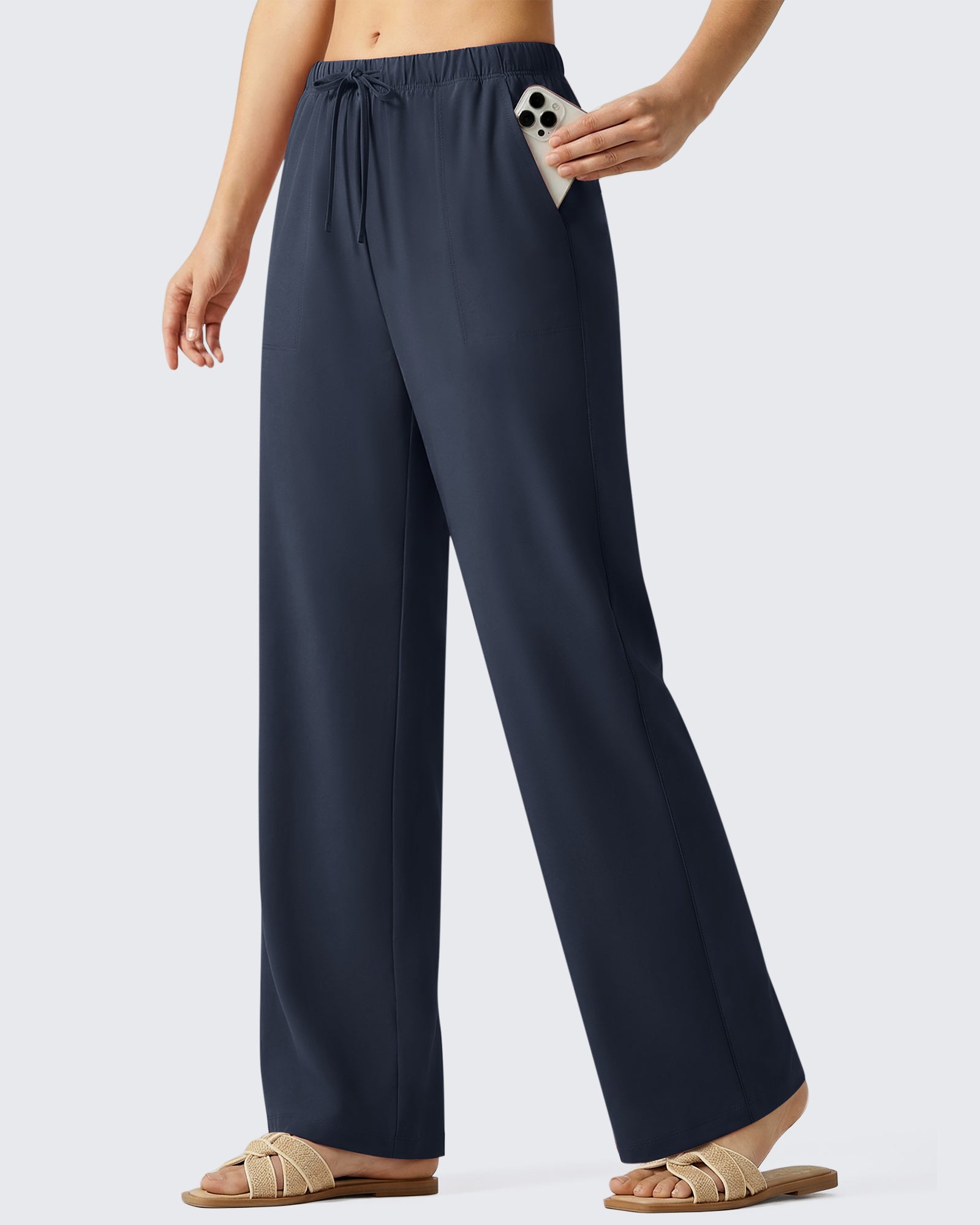 G4Free - G4Free Chillwhisp Drawstring Wide Leg Pants -GF26J874A001A-S-GF26J874A001B-M-GF26J874A001C-L-GF26J874A001D-XL-GF26J874A001E-XXL