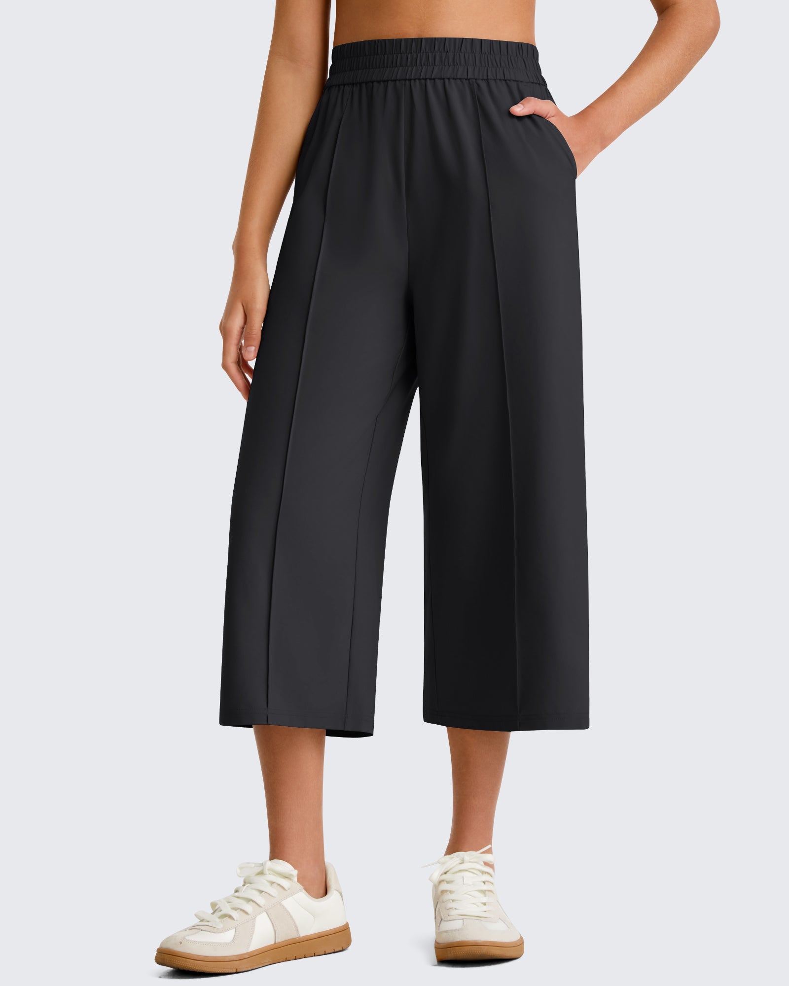 G4Free - G4Free Chillwhisp Lightweight Wide Leg Capris -GF26J900A001A-S-GF26J900A001B-M-GF26J900A001C-L-GF26J900A001D-XL-GF26J900A001E-XXL