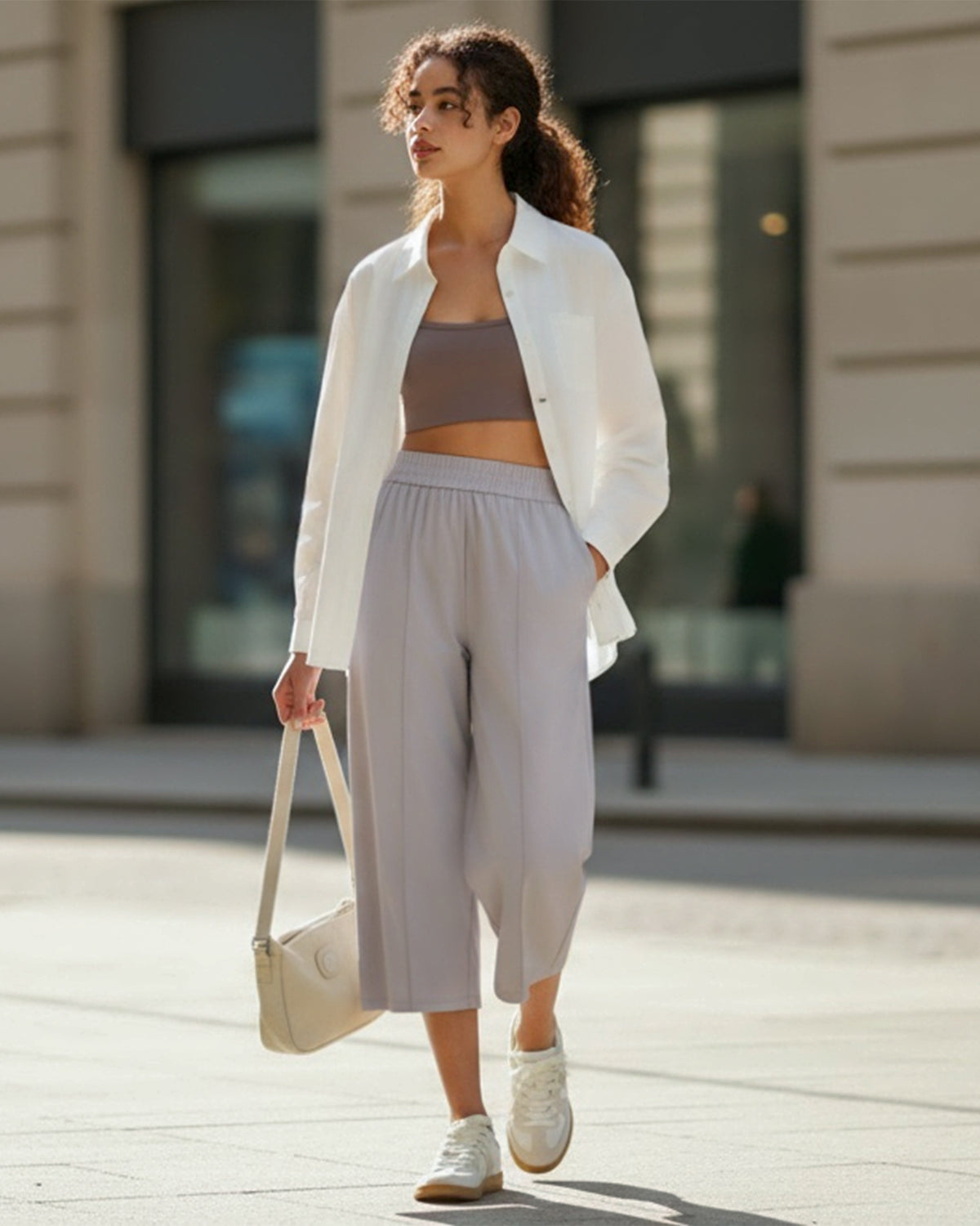 G4Free - G4Free Chillwhisp Lightweight Wide Leg Capris -GF26J900A001A-S-GF26J900A001B-M-GF26J900A001C-L-GF26J900A001D-XL-GF26J900A001E-XXL