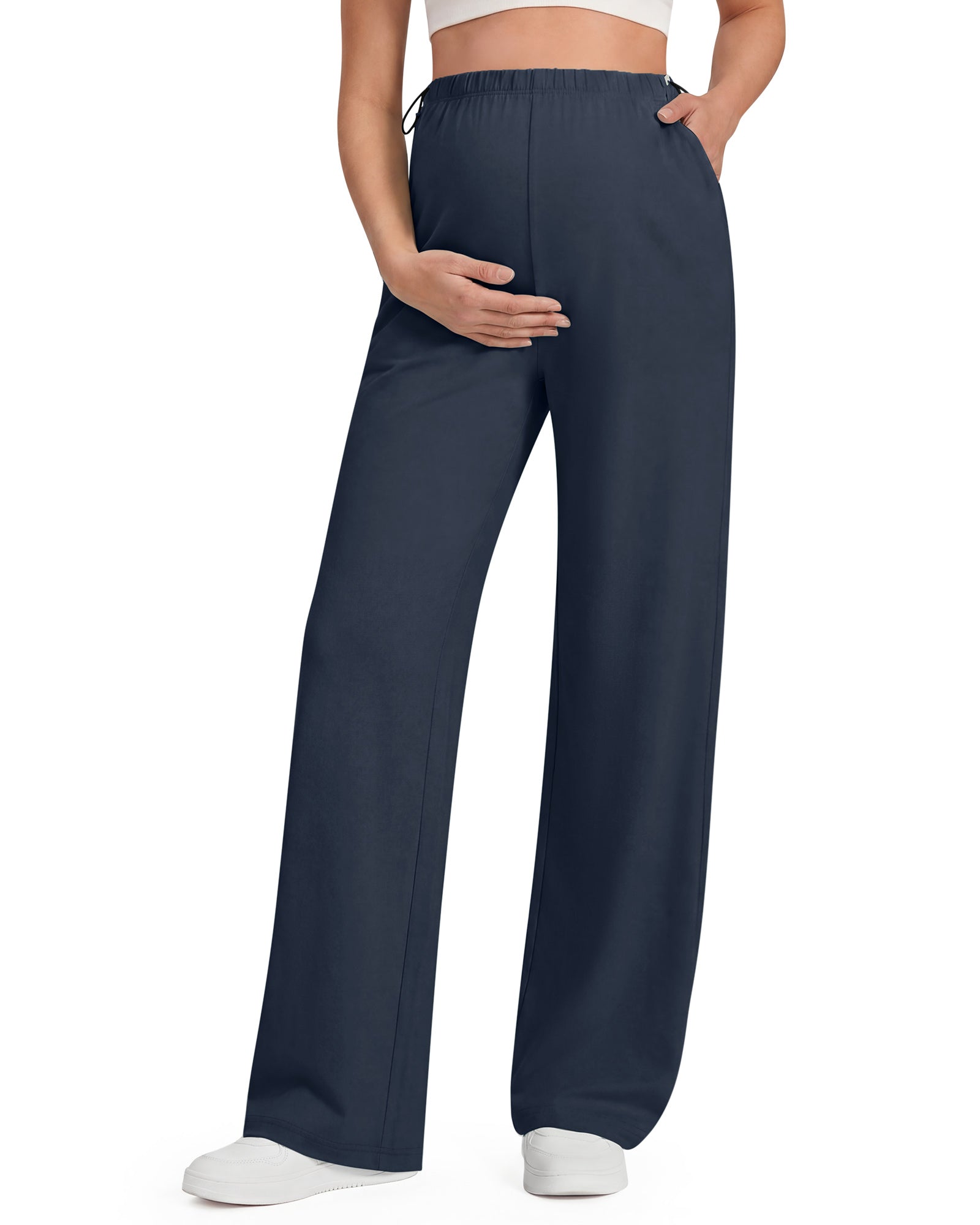 G4Free - G4Free Chillwhisp Maternity Wide Leg Pants – Adjustable Waist -GF26JY1021A001A-S-GF26JY1021A001B-M-GF26JY1021A001C-L-GF26JY1021A001D-XL-GF26JY1021A001E-XXL