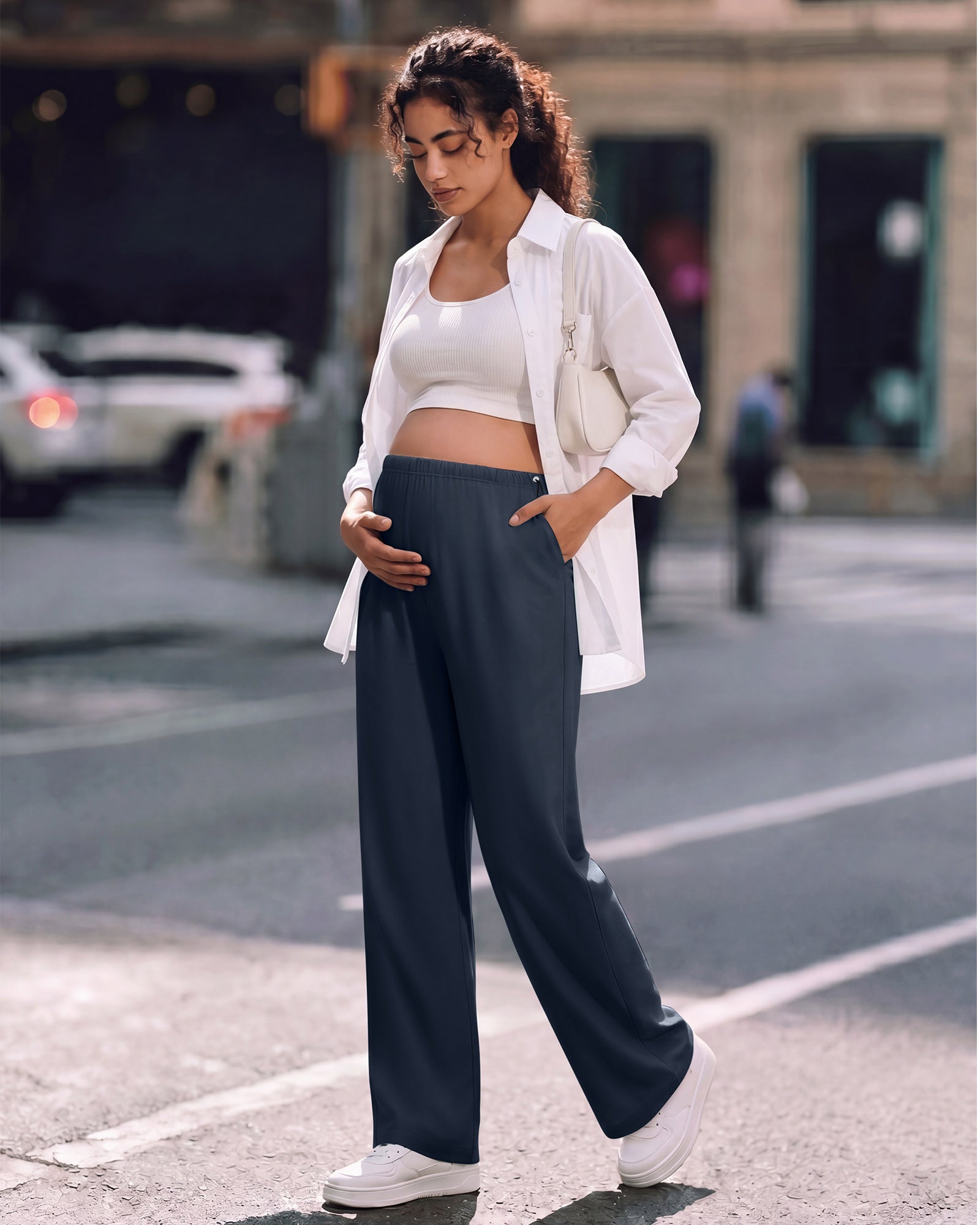 G4Free - G4Free Chillwhisp Maternity Wide Leg Pants – Adjustable Waist -GF26JY1021A001A-S-GF26JY1021A001B-M-GF26JY1021A001C-L-GF26JY1021A001D-XL-GF26JY1021A001E-XXL