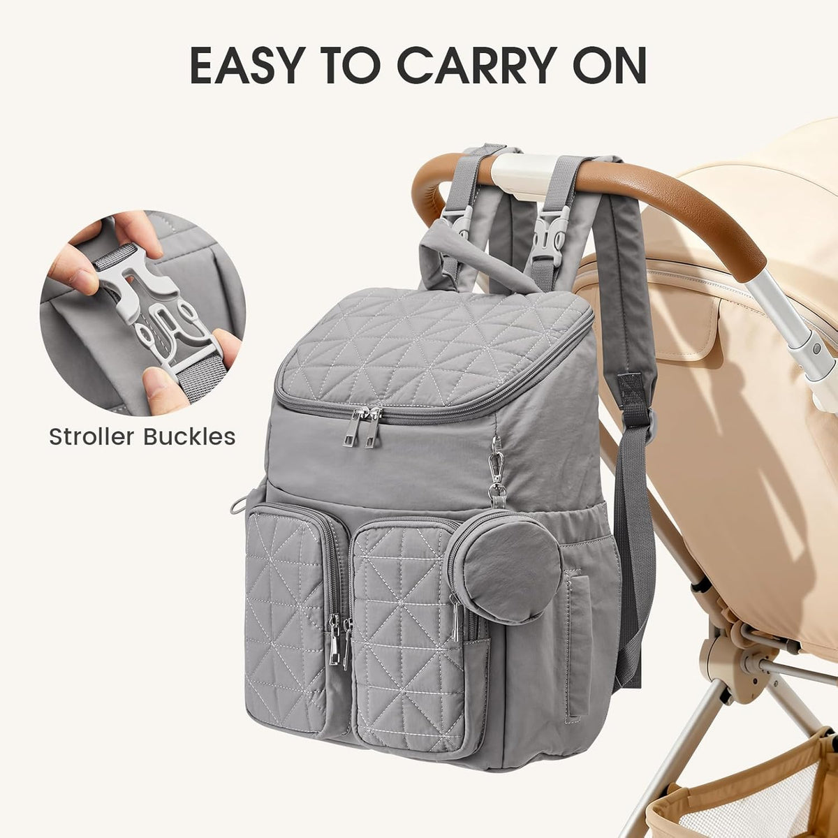 G4Free - G4Free Diaper Bag Backpack with Pacifier Case & Insulated Pockets -TN25B571C-TN25B571B-TN25B571A