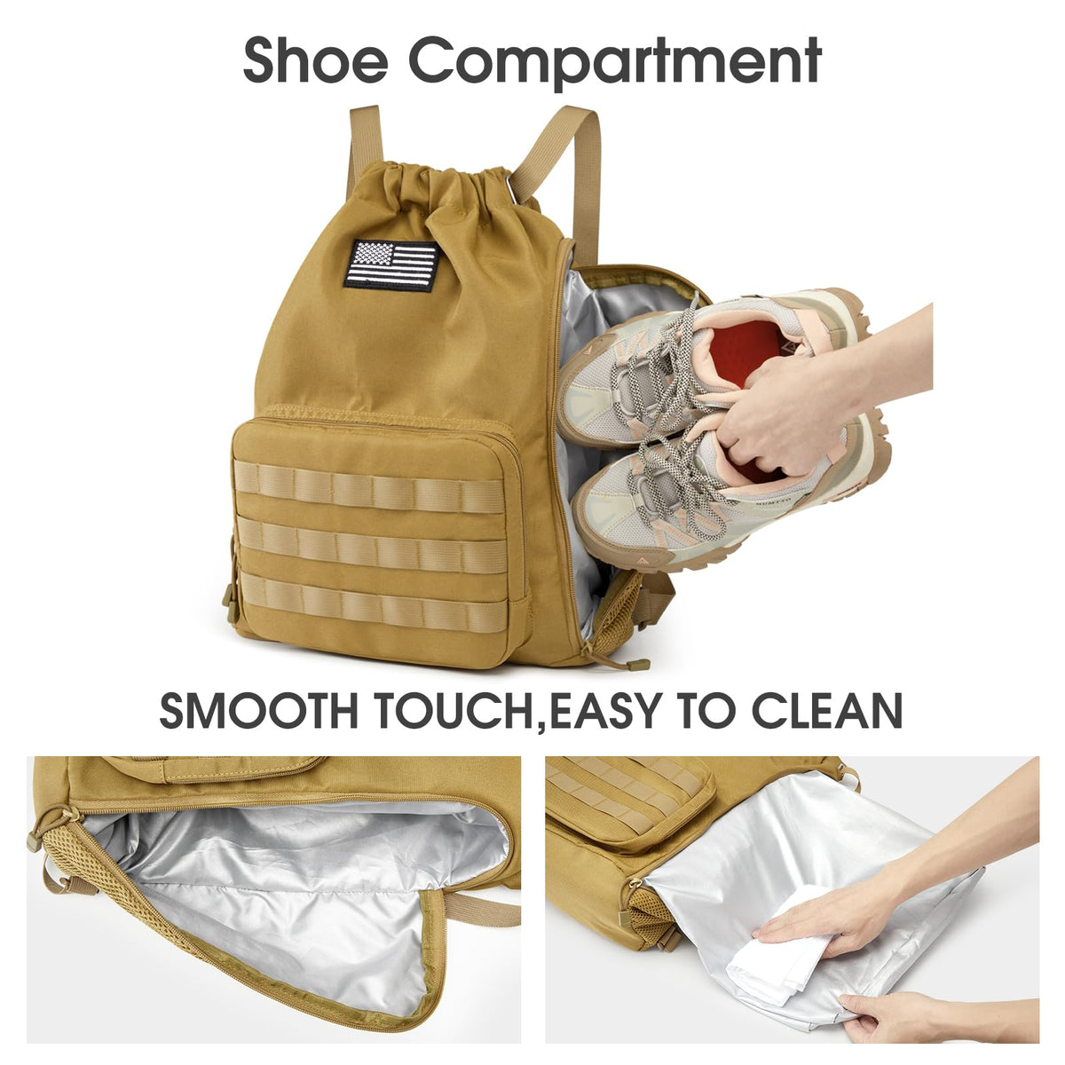 G4Free - G4Free Drawstring Backpack Sports Gym Bag with Shoes Compartment -TN23B194C-TN23B194B