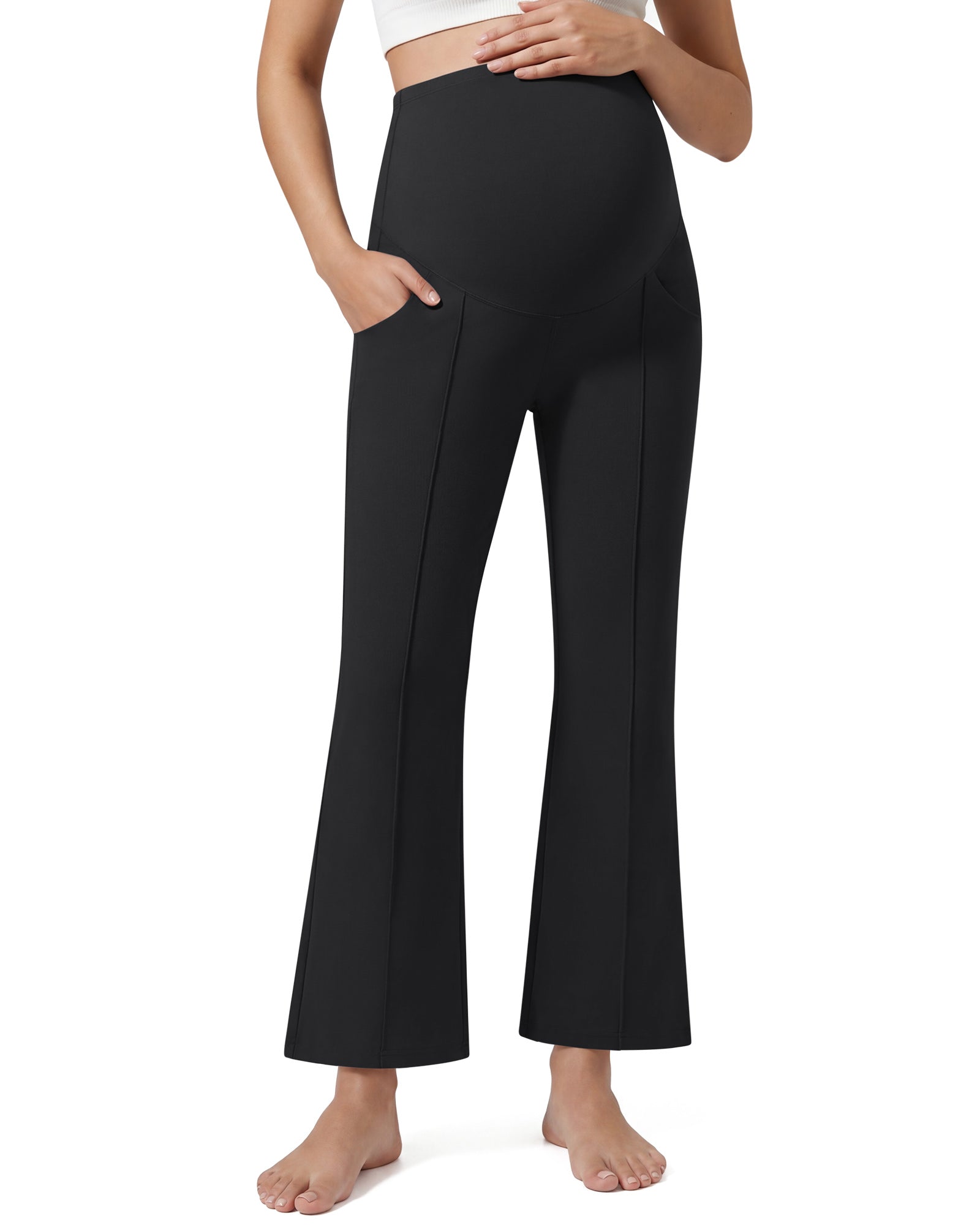 G4Free - G4Free EverGoing Maternity Flare Leggings with Pockets – Over the Belly 25'' -GF26AY1008A001A-S-GF26AY1008A001B-M-GF26AY1008A001C-L-GF26AY1008A001D-XL-GF26AY1008A001E-XXL