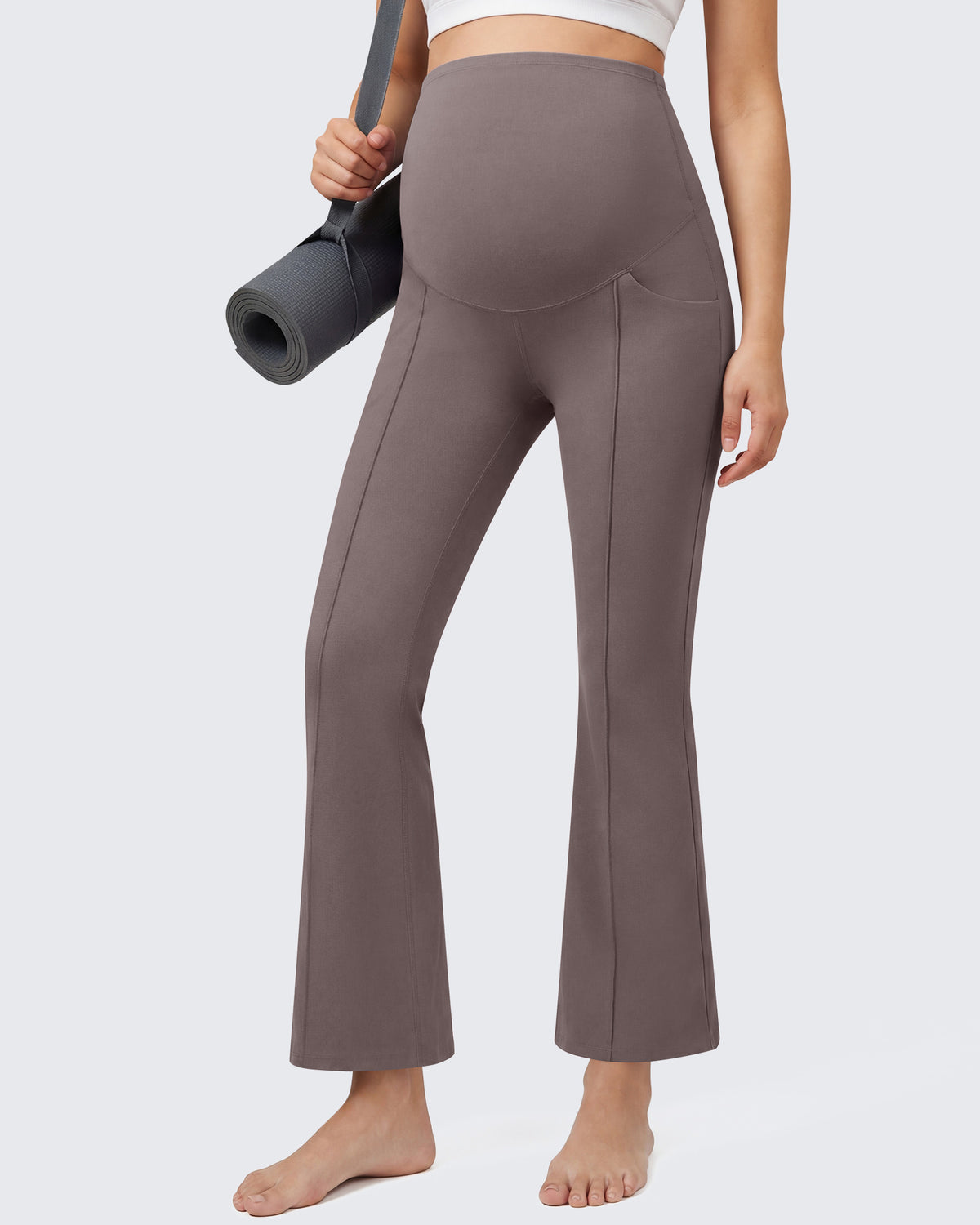 G4Free - G4Free EverGoing Maternity Flare Leggings with Pockets – Over the Belly 25'' -GF26AY1008A001A-S-GF26AY1008A001B-M-GF26AY1008A001C-L-GF26AY1008A001D-XL-GF26AY1008A001E-XXL