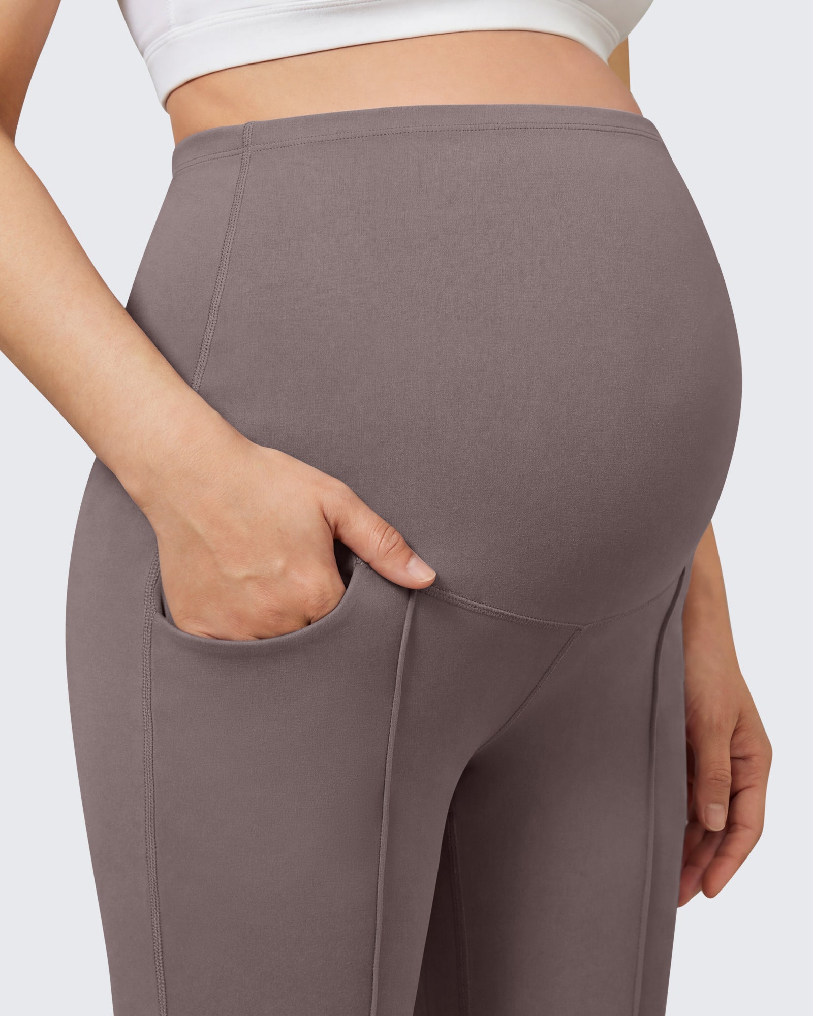 G4Free - G4Free EverGoing Maternity Flare Leggings with Pockets – Over the Belly 25'' -GF26AY1008A001A-S-GF26AY1008A001B-M-GF26AY1008A001C-L-GF26AY1008A001D-XL-GF26AY1008A001E-XXL