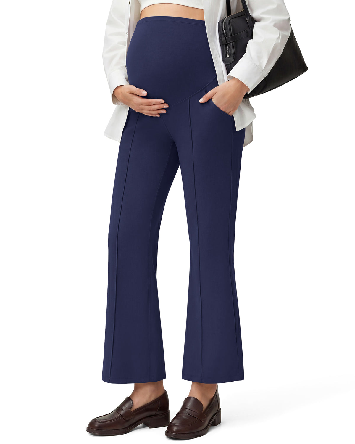 G4Free - G4Free EverGoing Maternity Flare Leggings with Pockets – Over the Belly 25'' -GF26AY1008A001A-S-GF26AY1008A001B-M-GF26AY1008A001C-L-GF26AY1008A001D-XL-GF26AY1008A001E-XXL