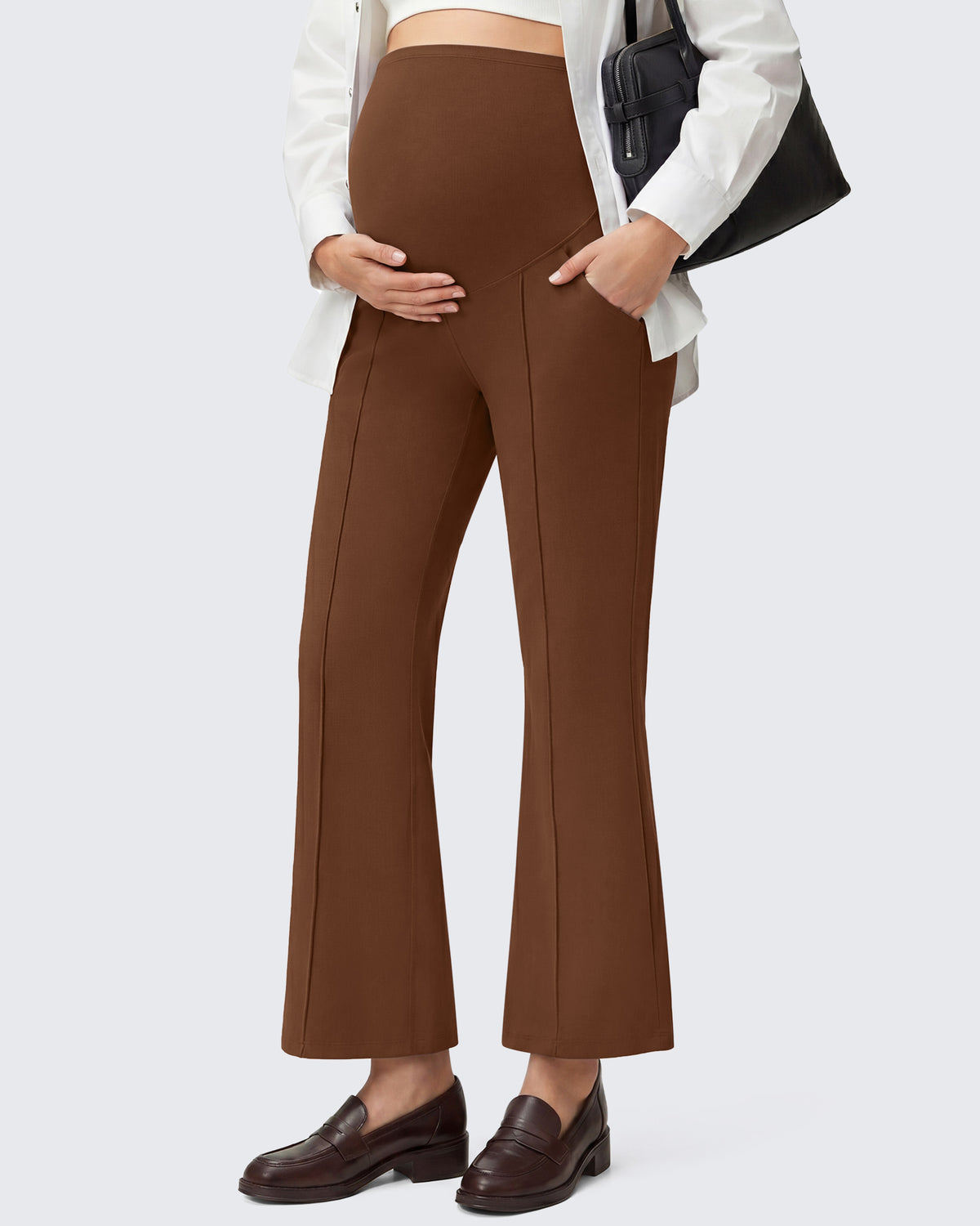 G4Free - G4Free EverGoing Maternity Flare Leggings with Pockets – Over the Belly 25'' -GF26AY1008A001A-S-GF26AY1008A001B-M-GF26AY1008A001C-L-GF26AY1008A001D-XL-GF26AY1008A001E-XXL