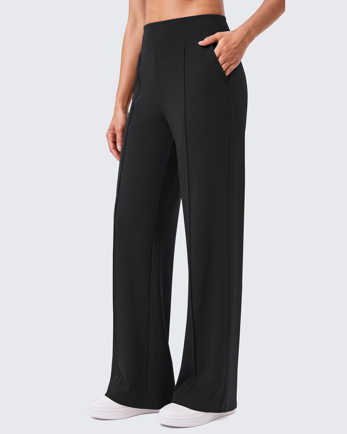 G4Free - G4Free EverGoing Wide Leg Yoga Pants High Waist Front Seam with Pockets -GF26J1005A001A-S-GF26J1005A001B-M-GF26J1005A001C-L-GF26J1005A001D-XL-GF26J1005A001E-XXL
