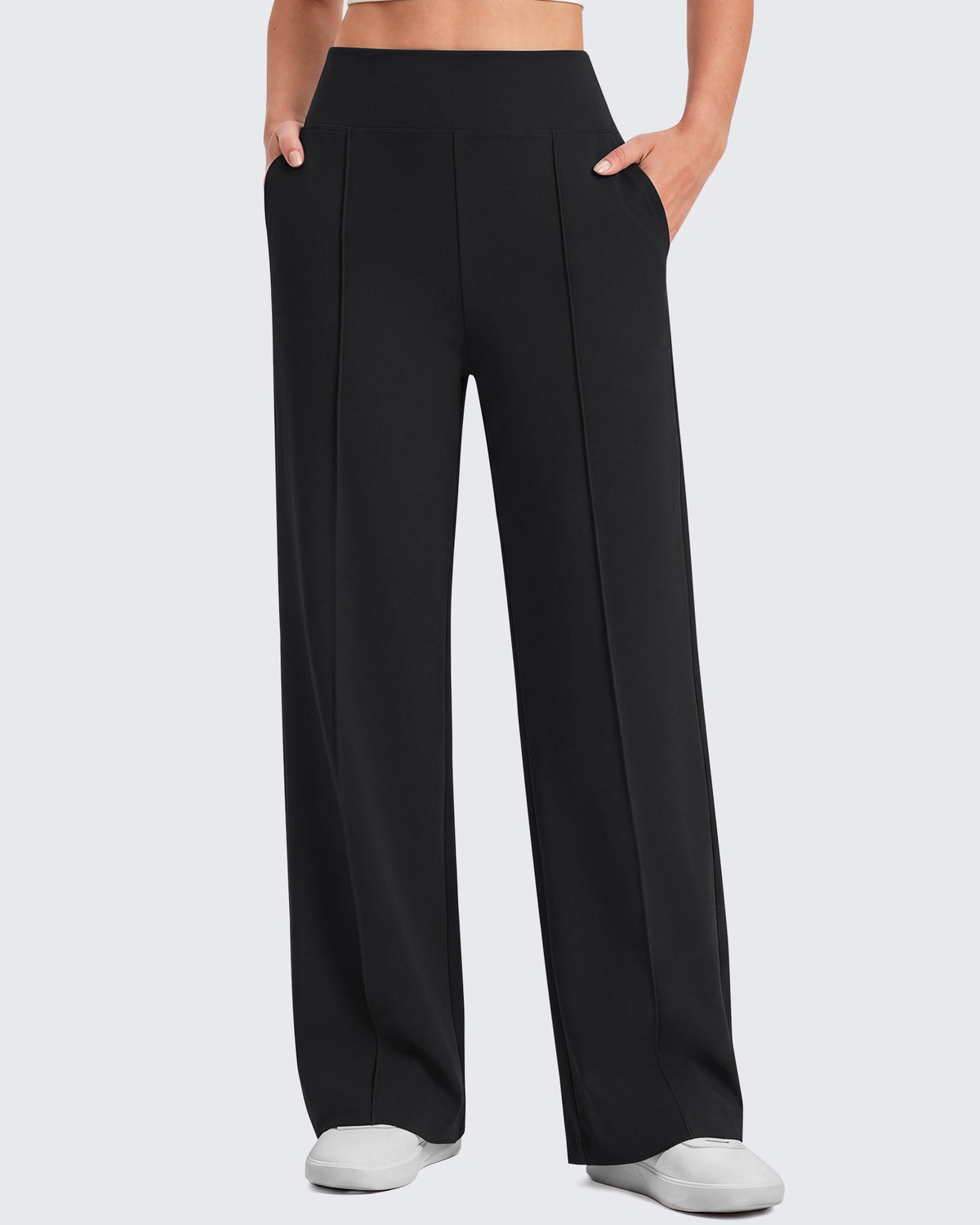 G4Free - G4Free EverGoing Wide Leg Yoga Pants High Waist Front Seam with Pockets -GF26J1005A001A-S-GF26J1005A001B-M-GF26J1005A001C-L-GF26J1005A001D-XL-GF26J1005A001E-XXL