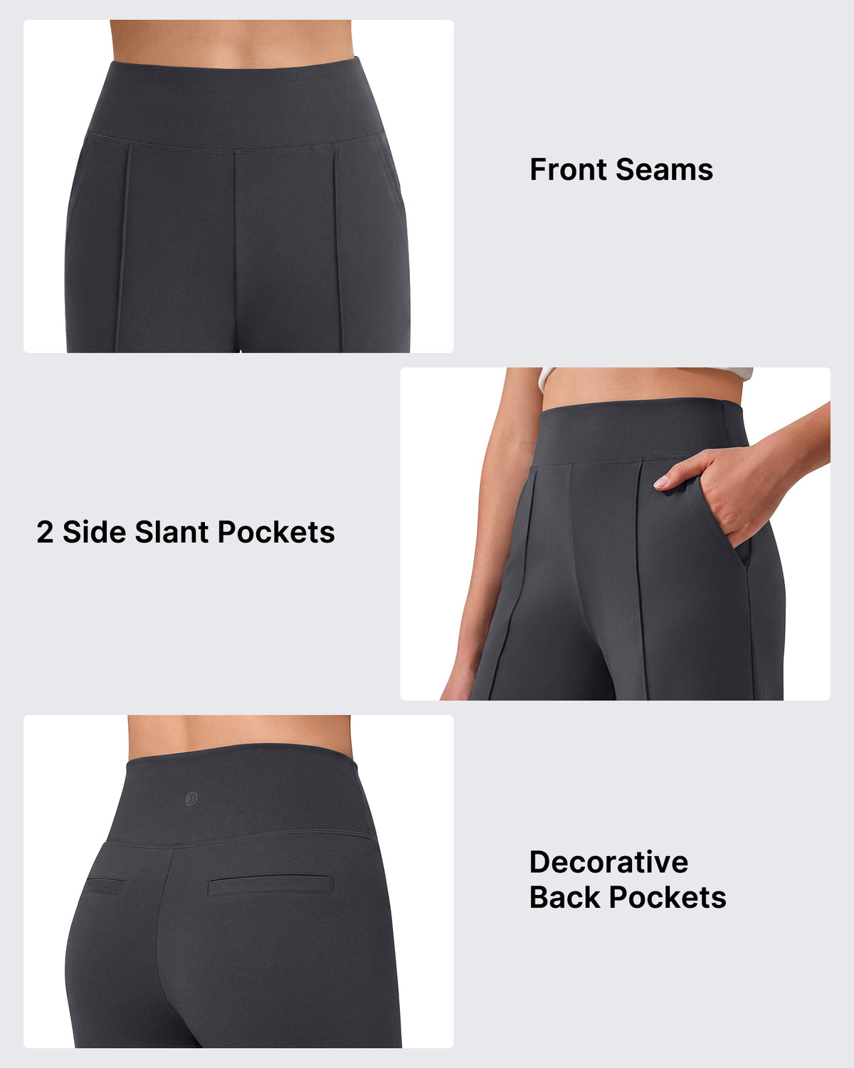 G4Free - G4Free EverGoing Wide Leg Yoga Pants High Waist Front Seam with Pockets -GF26J1005A001A-S-GF26J1005A001B-M-GF26J1005A001C-L-GF26J1005A001D-XL-GF26J1005A001E-XXL