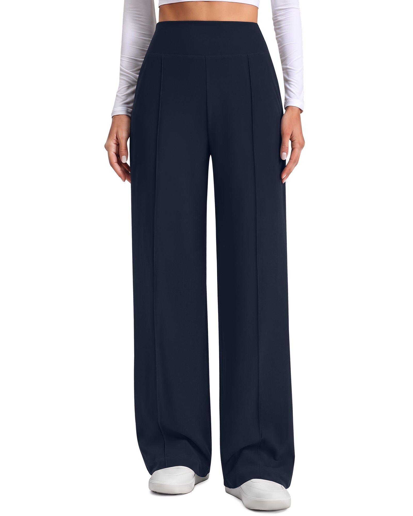 G4Free - G4Free EverGoing Wide Leg Yoga Pants High Waist Front Seam with Pockets -GF26J1005A001A-S-GF26J1005A001B-M-GF26J1005A001C-L-GF26J1005A001D-XL-GF26J1005A001E-XXL