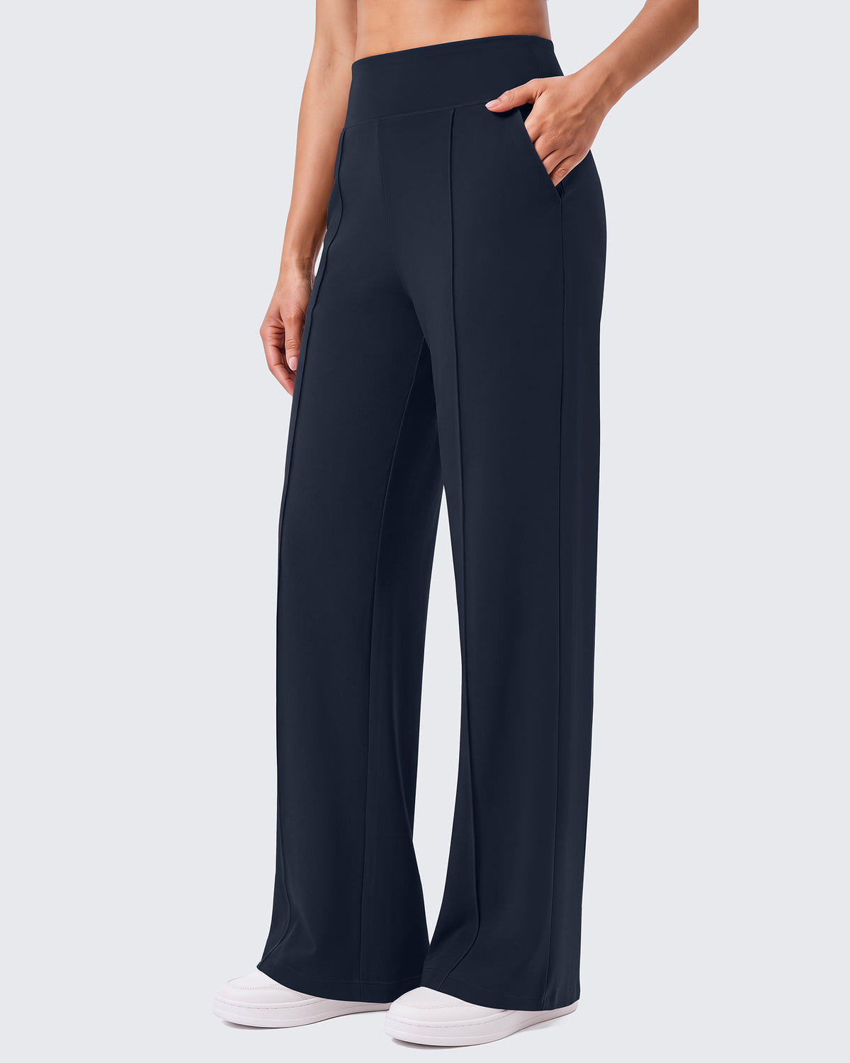 G4Free - G4Free EverGoing Wide Leg Yoga Pants High Waist Front Seam with Pockets -GF26J1005A001A-S-GF26J1005A001B-M-GF26J1005A001C-L-GF26J1005A001D-XL-GF26J1005A001E-XXL