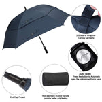 G4Free - G4Free Extra Large Golf Umbrella 62/68 inch Vented Square Umbrella -D02V717A-D02V717C-D02V717B-D02V717D-D02V717E