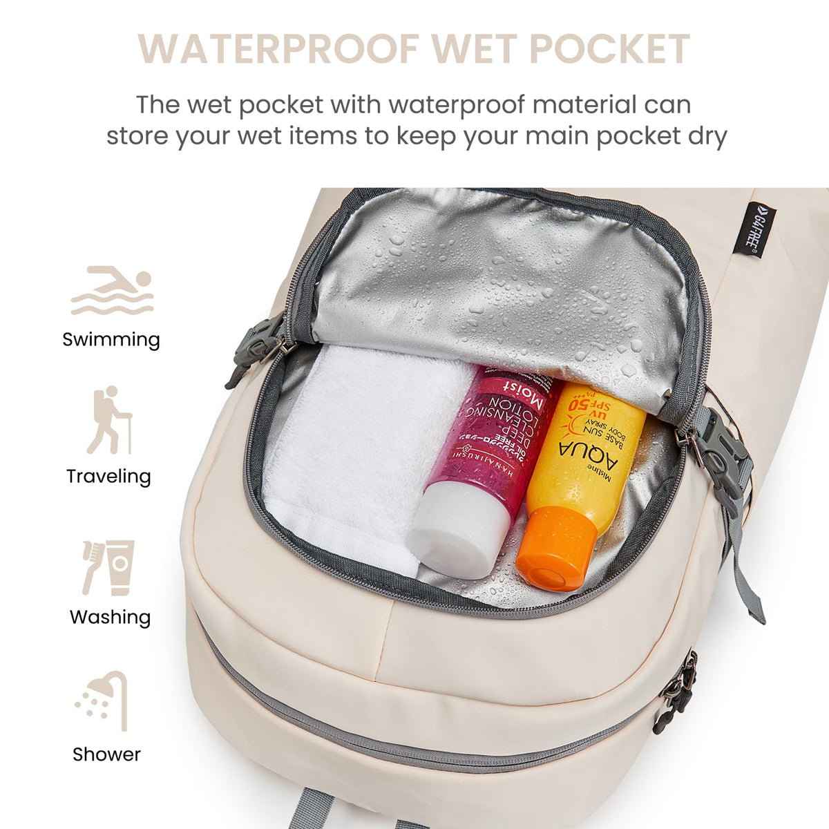 G4Free - G4Free Gym Backpack For Women with Shoes Compartment & Wet Pocket -TN23B238D-TN23B238A-TN23B238B-TN23B238C