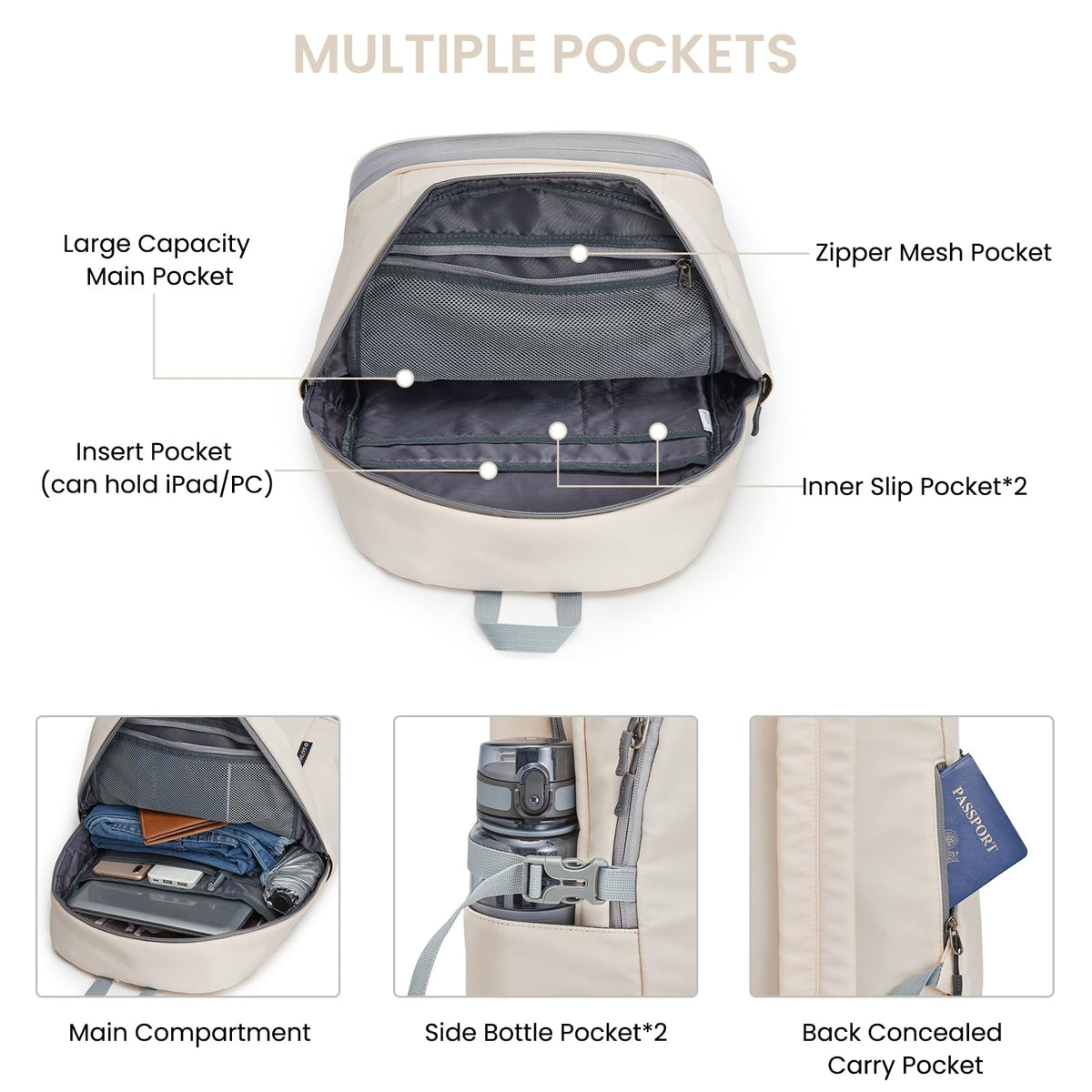 G4Free - G4Free Gym Backpack For Women with Shoes Compartment & Wet Pocket -TN23B238D-TN23B238A-TN23B238B-TN23B238C