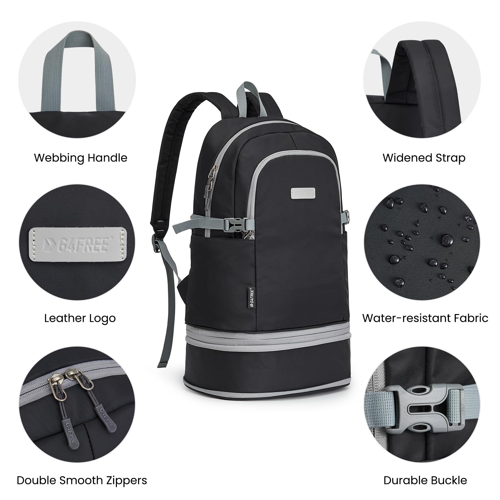 G4Free - G4Free Gym Backpack For Women with Shoes Compartment & Wet Pocket -TN23B238D-TN23B238A-TN23B238B-TN23B238C