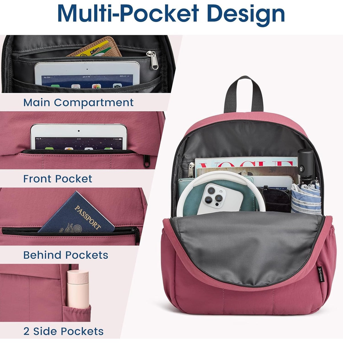 G4Free - G4Free Mini Hiking Backpack with Adjustable Straps -TN24B435A-TN24B435E-TN24B435C-TN24B435D-TN24B435F