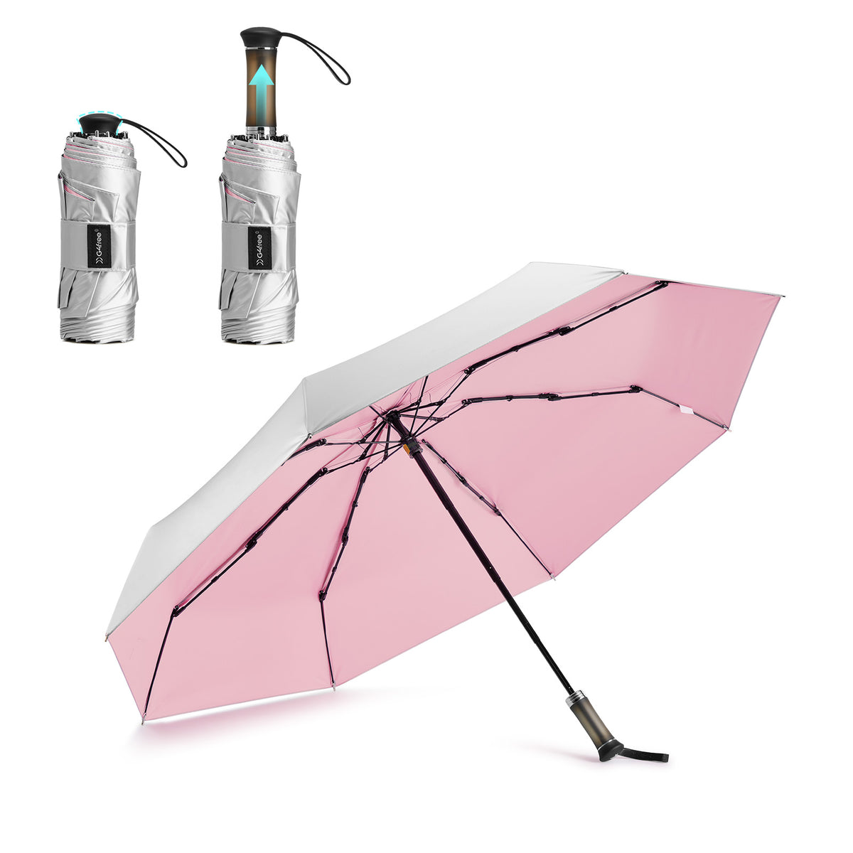 G4Free - G4Free Mini Travel Umbrella with Retractable Handle – UPF 50+ for Sun & Rain -TN26A621A-TN26A621B-TN26A621C-TN26A621D-TN26A621E